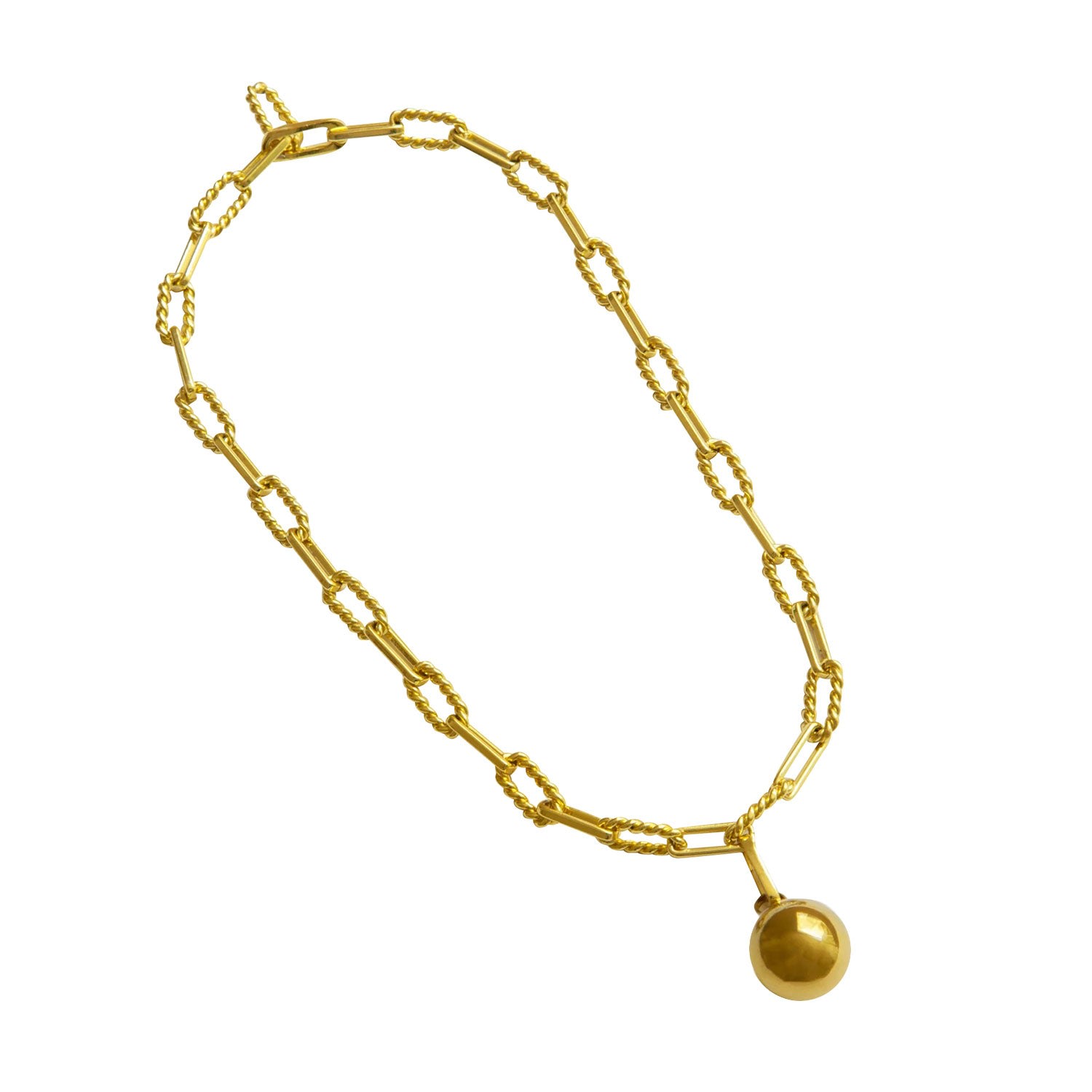 Outofoffice Women's Moon Charm Necklace Statement Modern Large Pendant Adjustable Customizable Gold Link