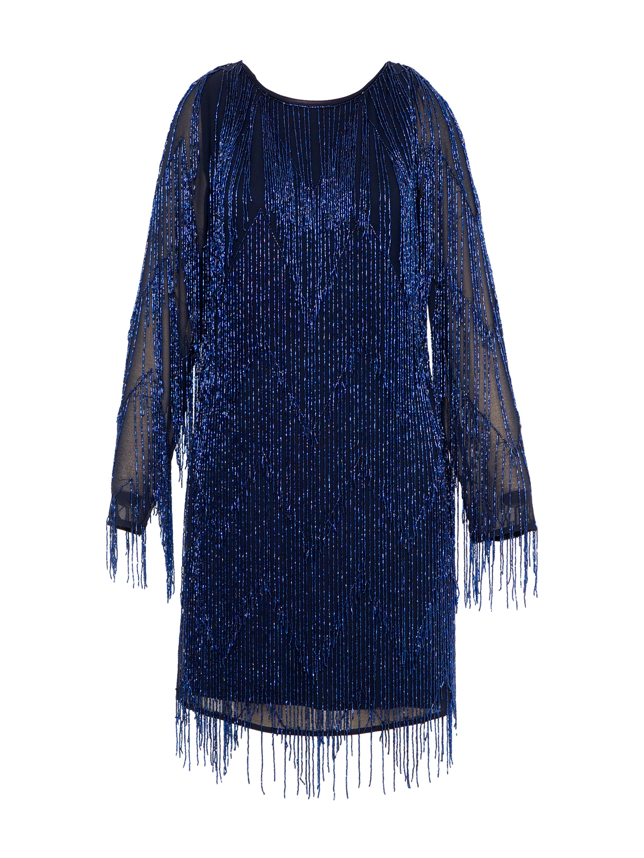 blue fringe mini dress Primavera Couture Fringe Short HoCo Dress 4424 Royal Blue / 00 main image 1