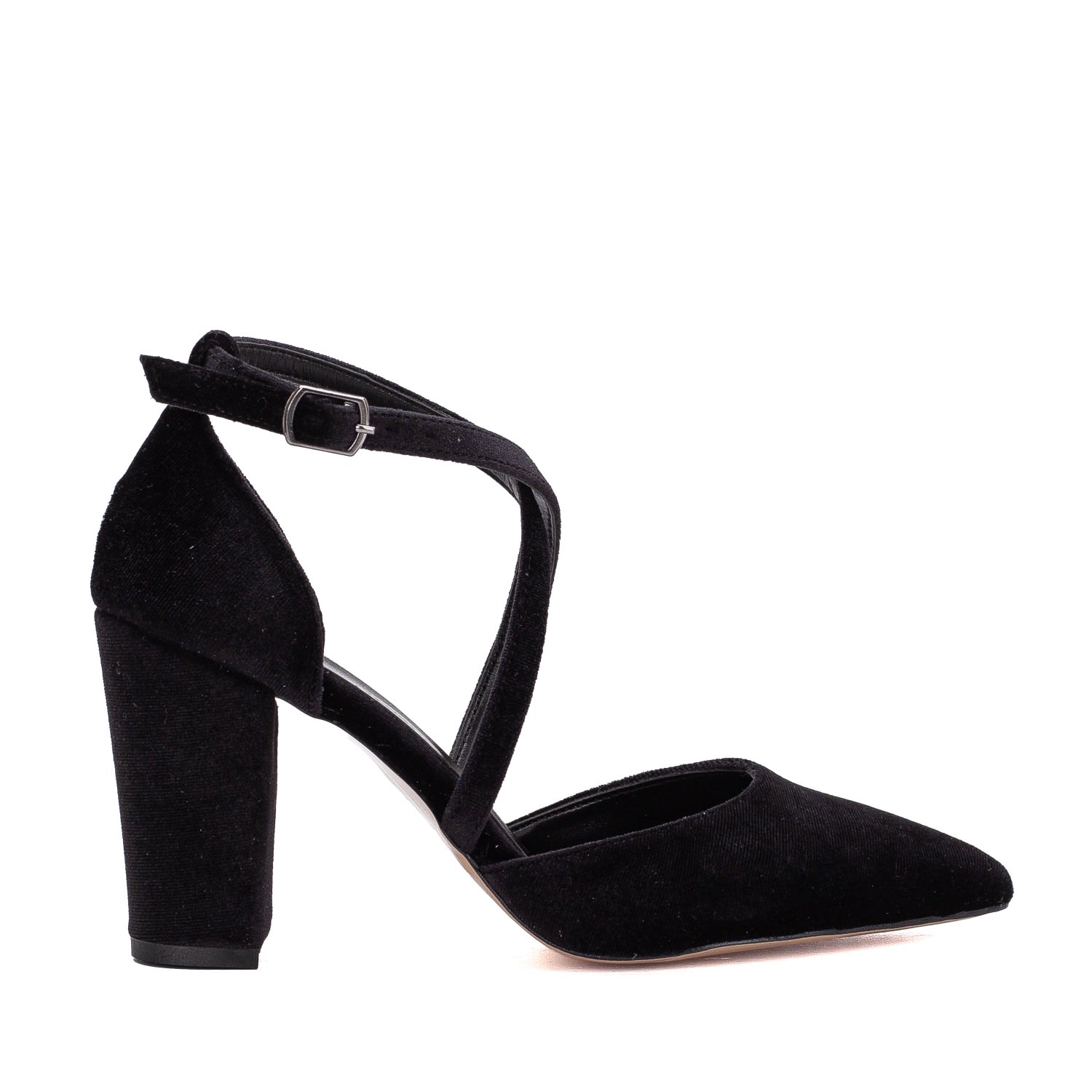 Forever & Always Shoes Women's Sina - Black Velvet High Heels In Black