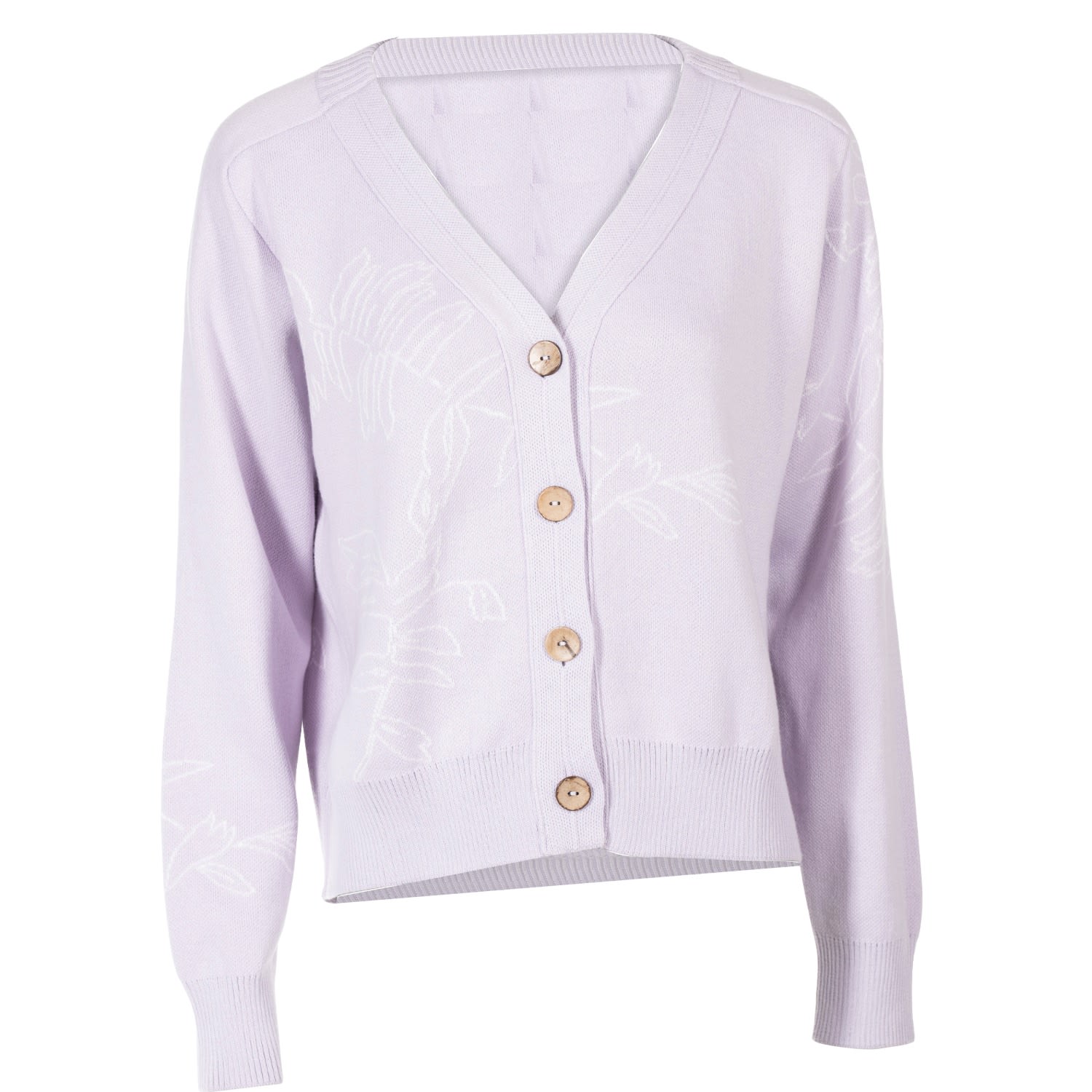 Women’s Pink / Purple V-Neck Relaxed Cardigan Leaf Lavender Xs/S 25 Union