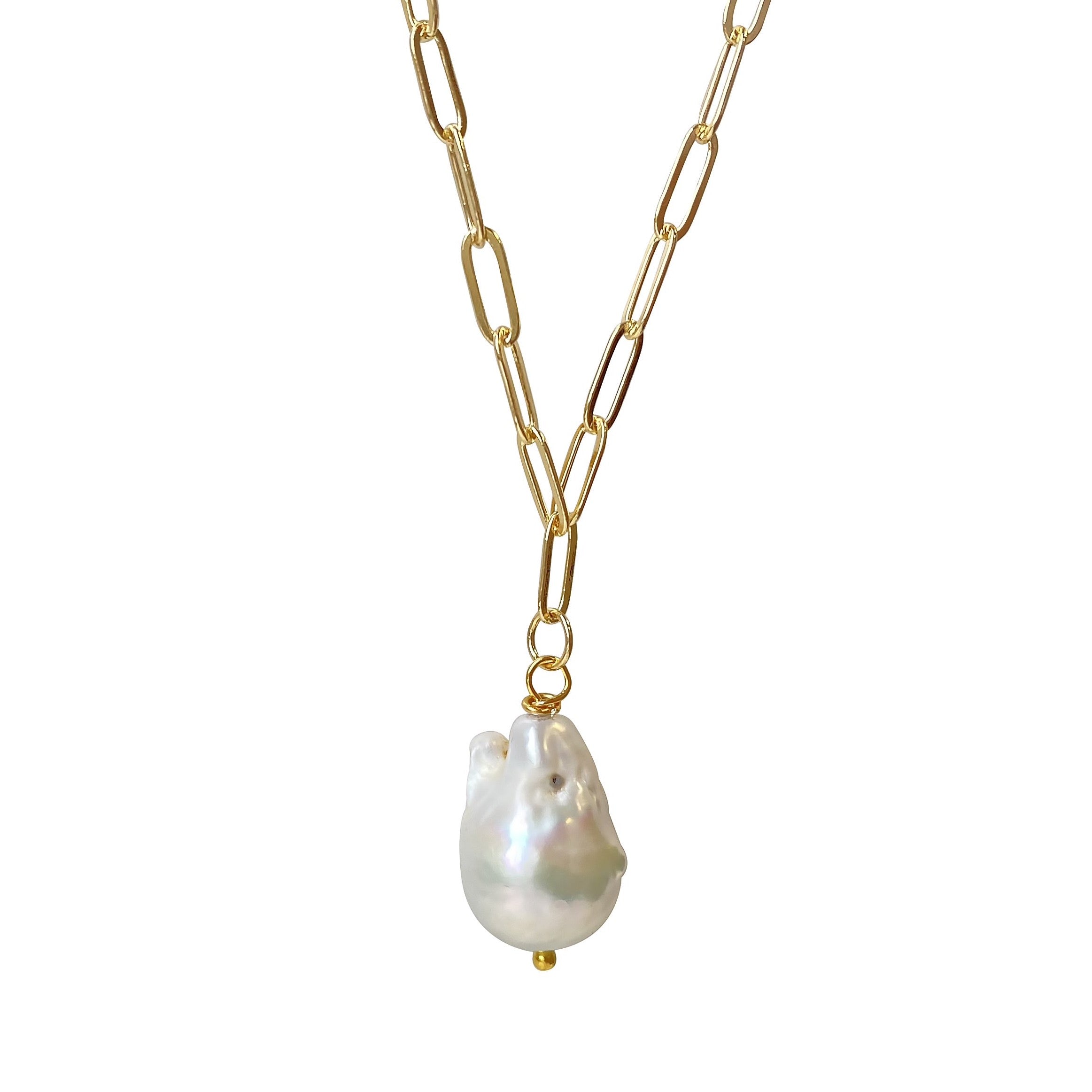 Smilla Brav Women's Gold / White Baroque Pearl Necklace Lindsay In Multi