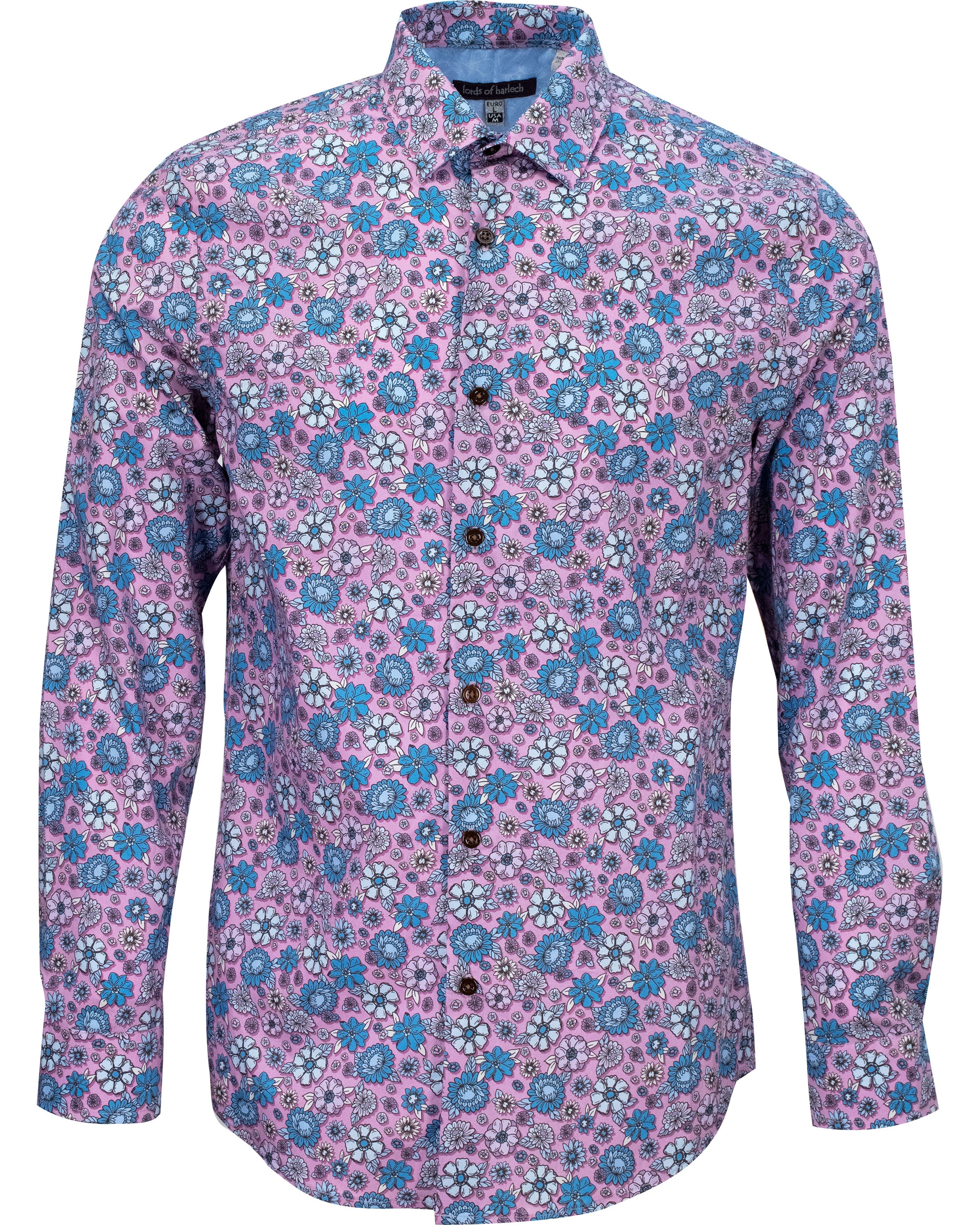 Men’s Pink / Purple Nigel Groupie Floral Shirt - Pink Large Lords of Harlech