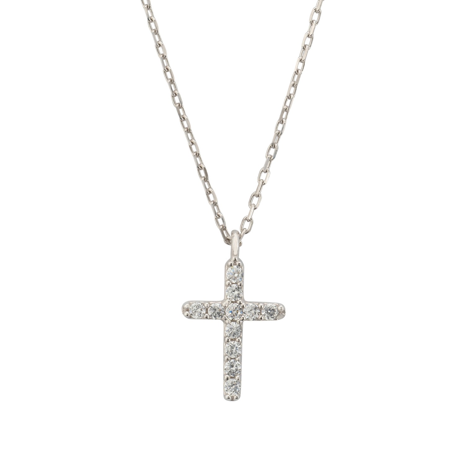 Women’s Silver / White Divine Cross Pendant Necklace Silver Latelita