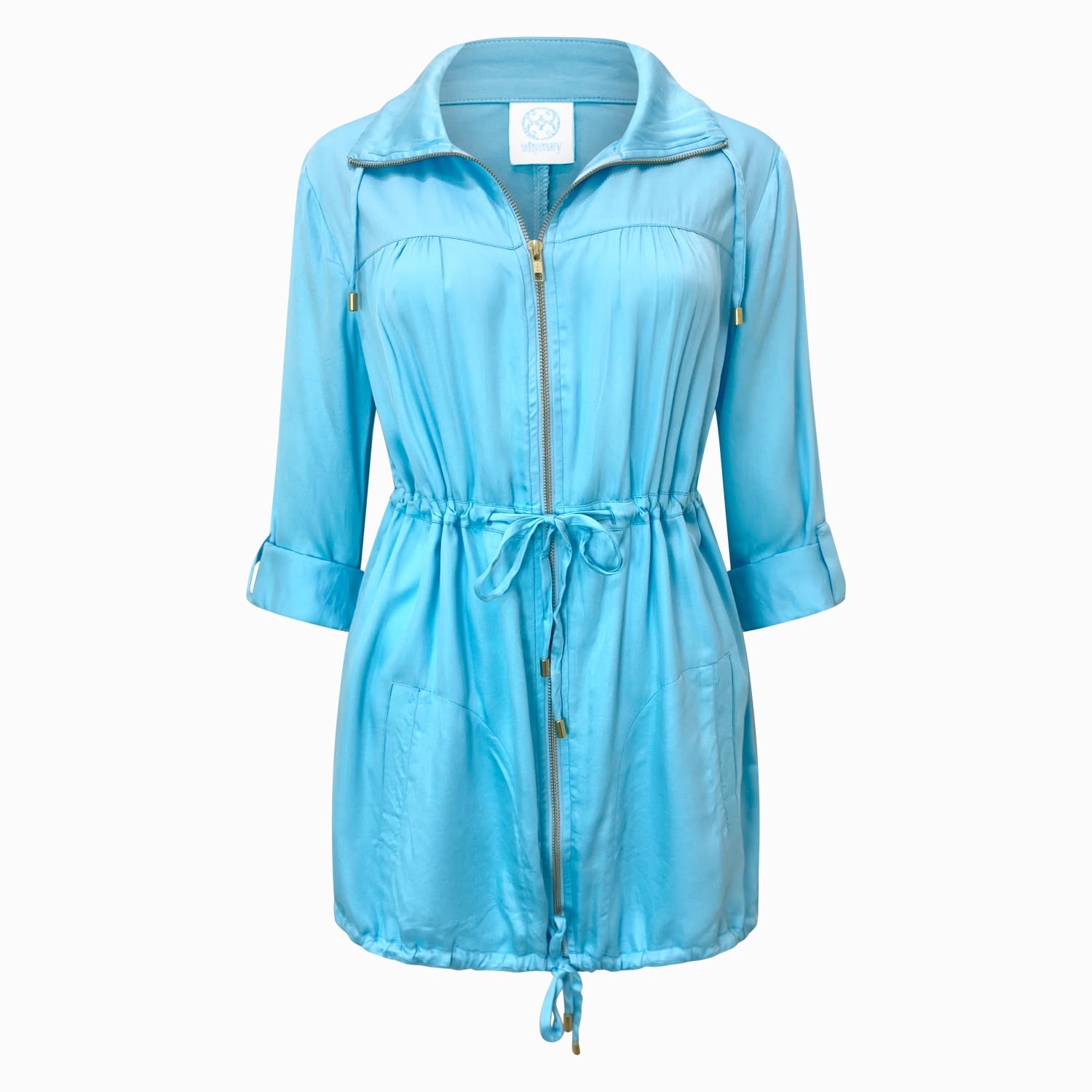 Women's Aqua Blue Lightweight Parker Jacket - Keep It Kool | Extra Large | Why Mary