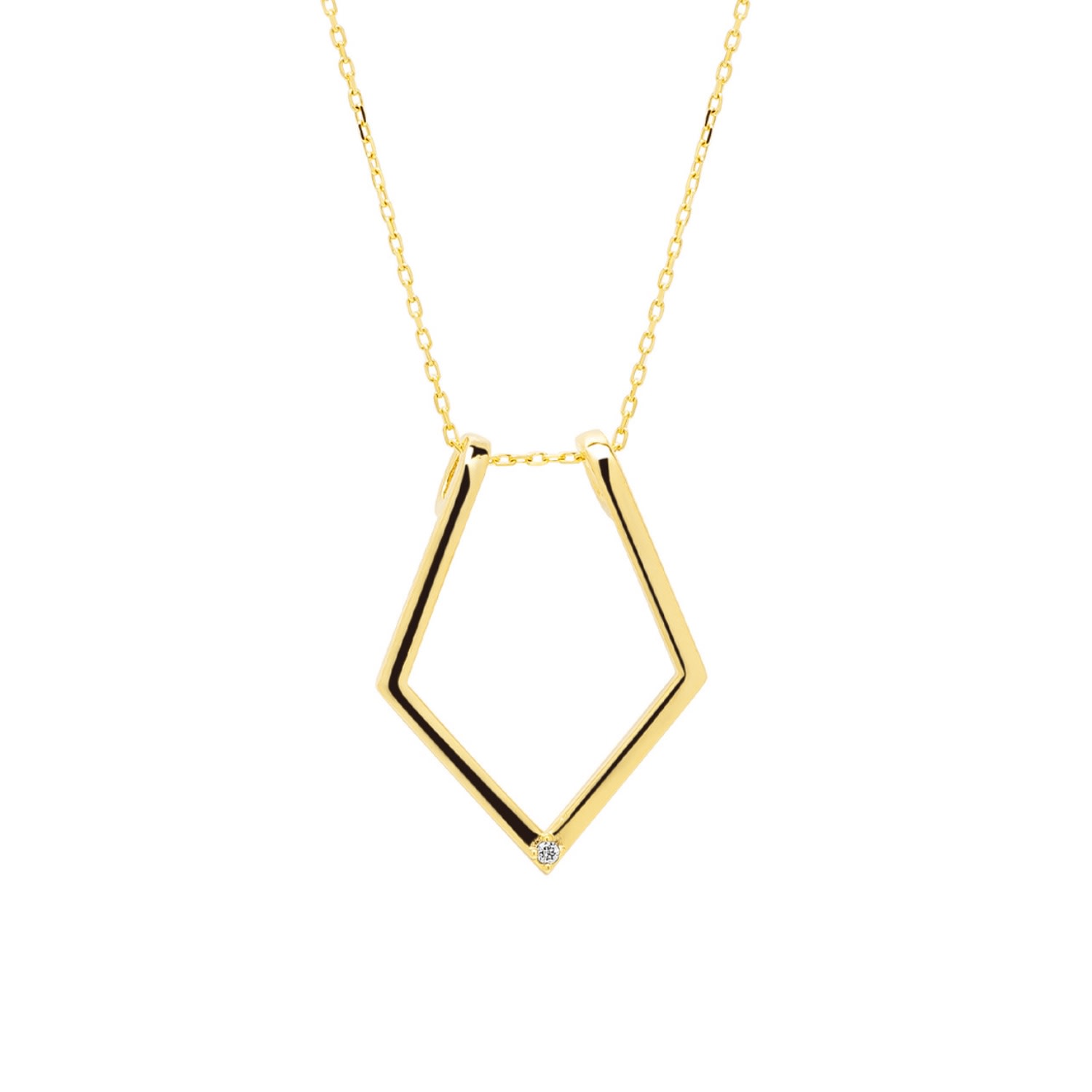 Spero London Women's Fine Diamond Rhombus Ring Holder Necklace In Sterling Silver - Gold In Gold