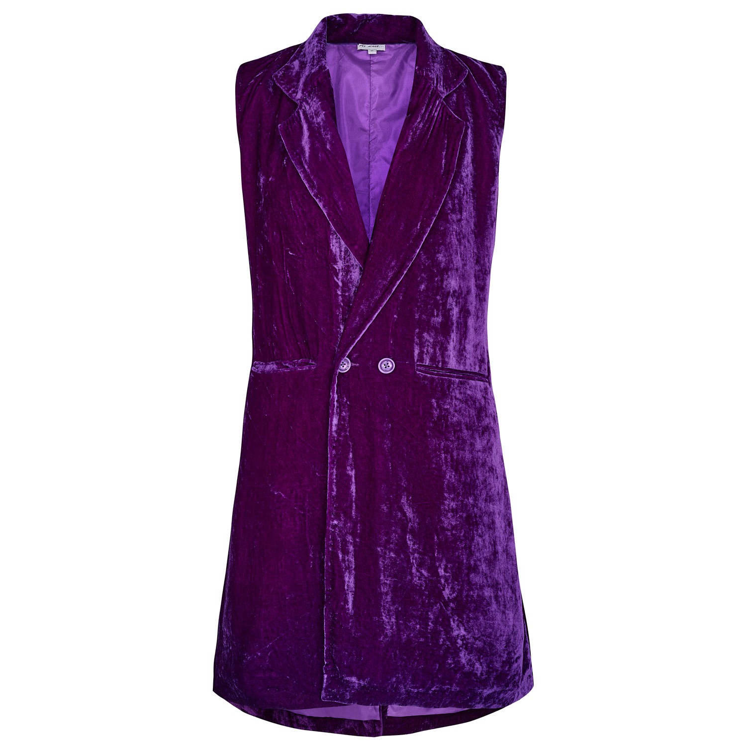 Women's Purple Long Silk Velvet Waistcoat In Violet