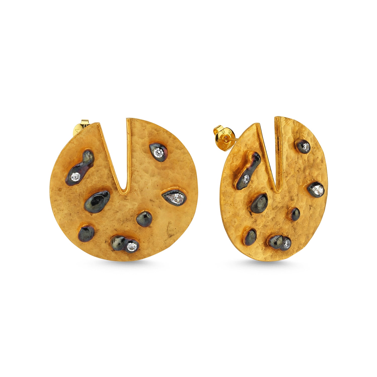 Women’s Gold / Grey Moony Earring Shiny Volonte