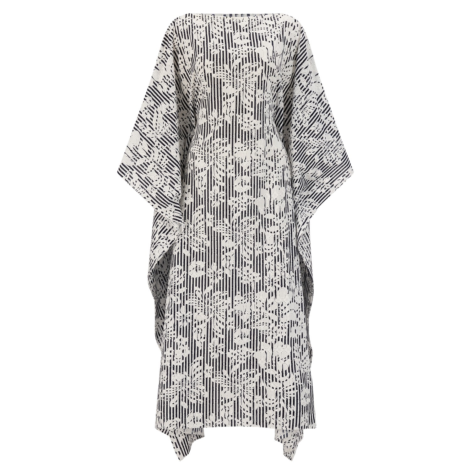 Azzalia Women's Multi Fleuri Breezy Kaftan- Black In Black