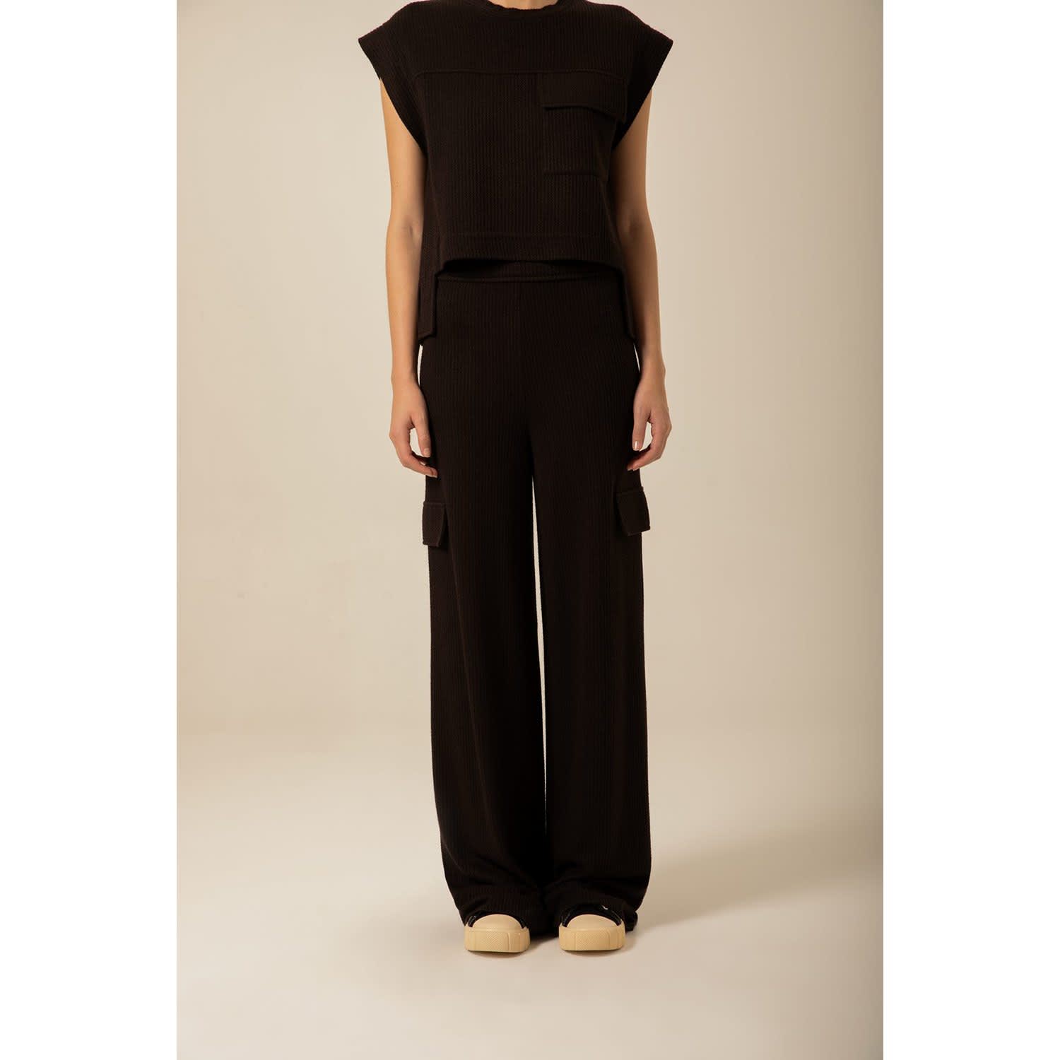 High-Waisted Wide Black Trousers, Rue Les Createurs
