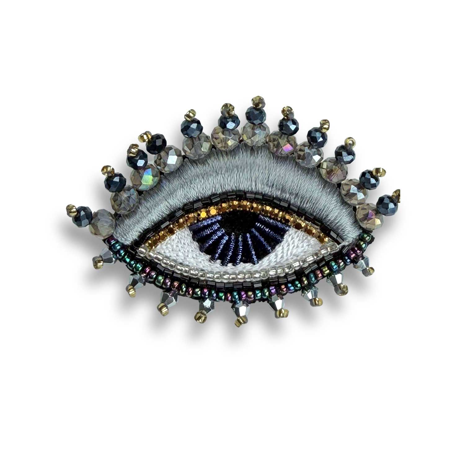 Women's Grey Gray Eye Talisman Brooch- Nebula's Secrets | Vetka
