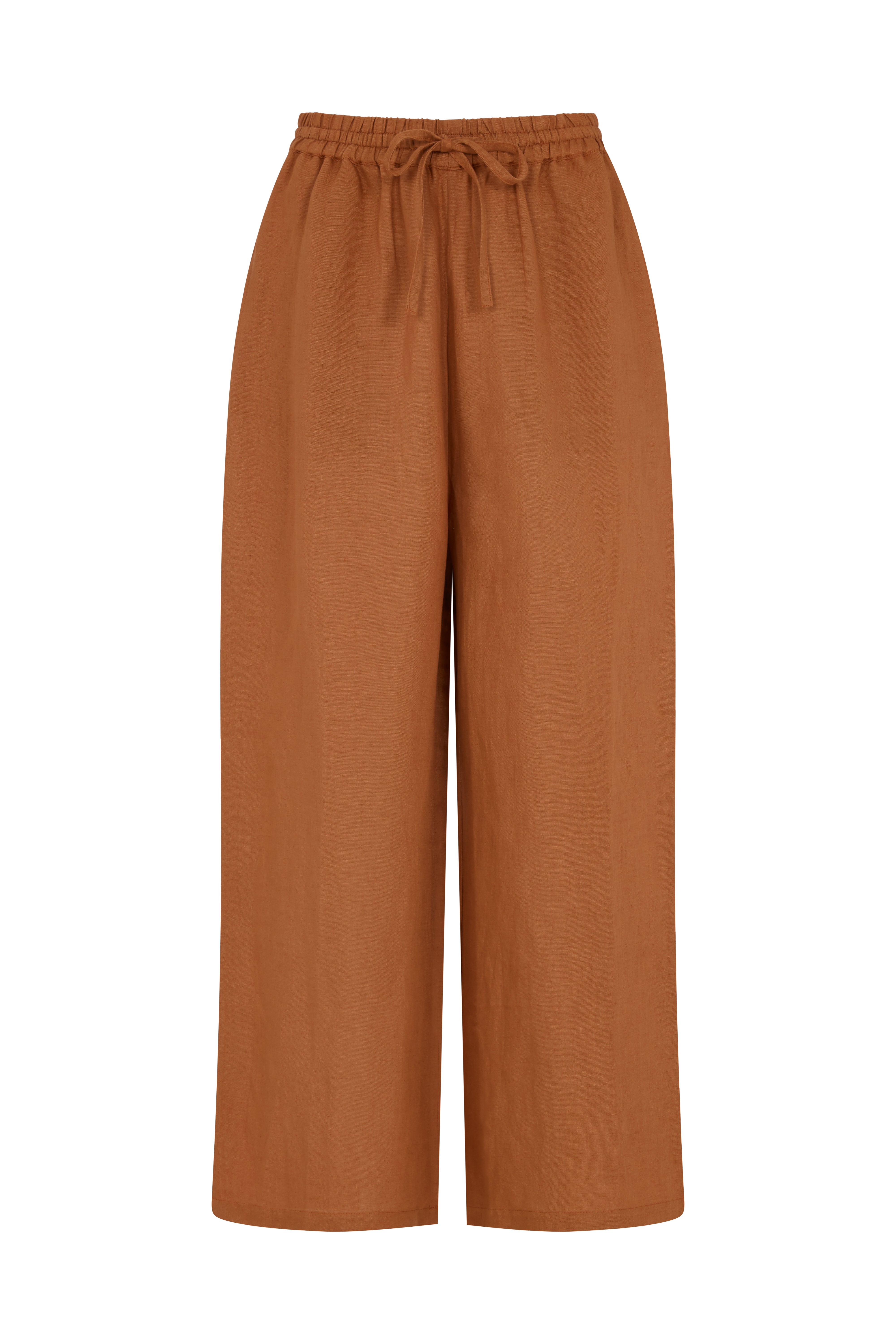 Raffya Women's Brown / Yellow / Orange Paulina Linen Blend Trouser Brown In Brown/yellow/orange