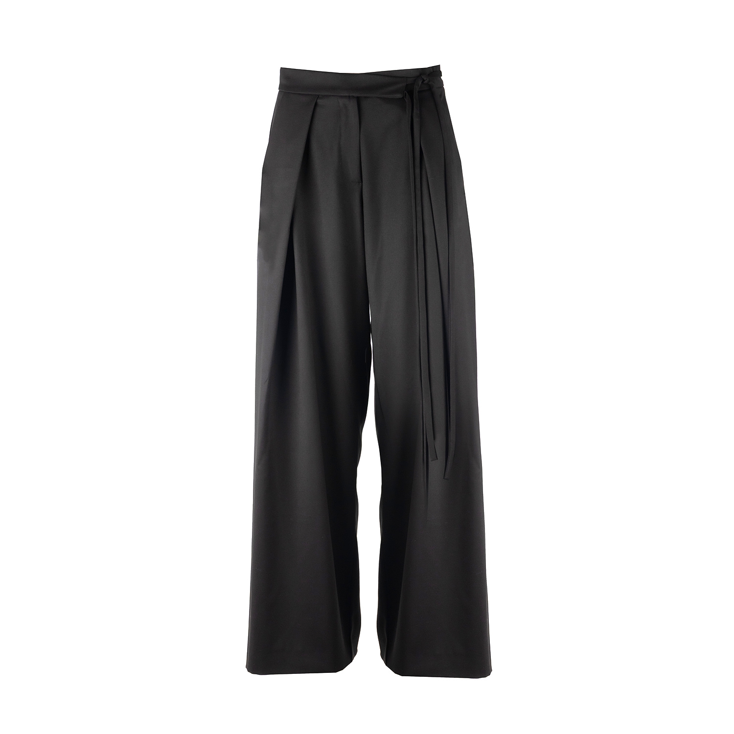 Una Berzina Women's Black Wide-leg Trousers With Asymmetrical Closure In Black