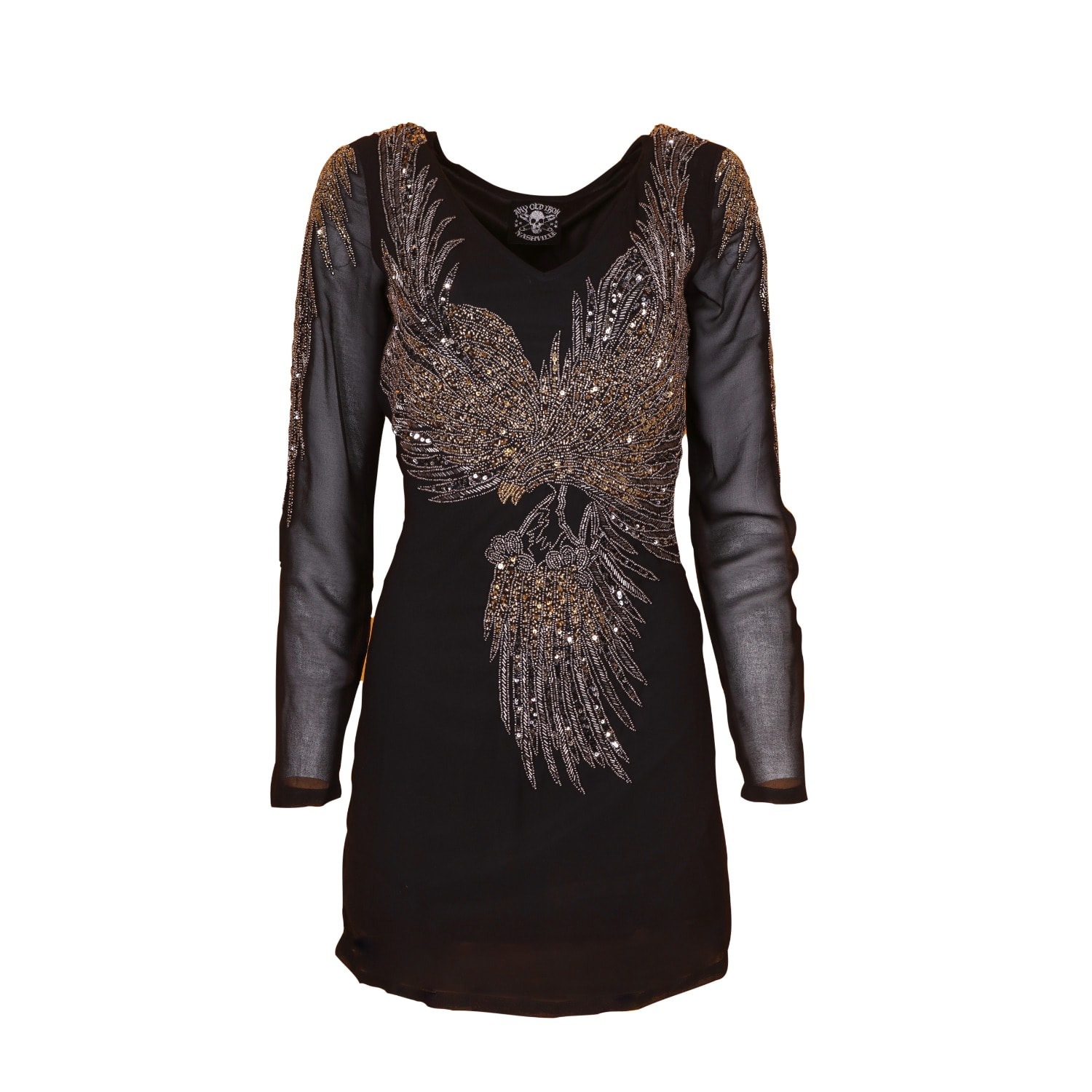 Any Old Iron Women's Black / Gold / Silver  Eagle Has Landed Dress