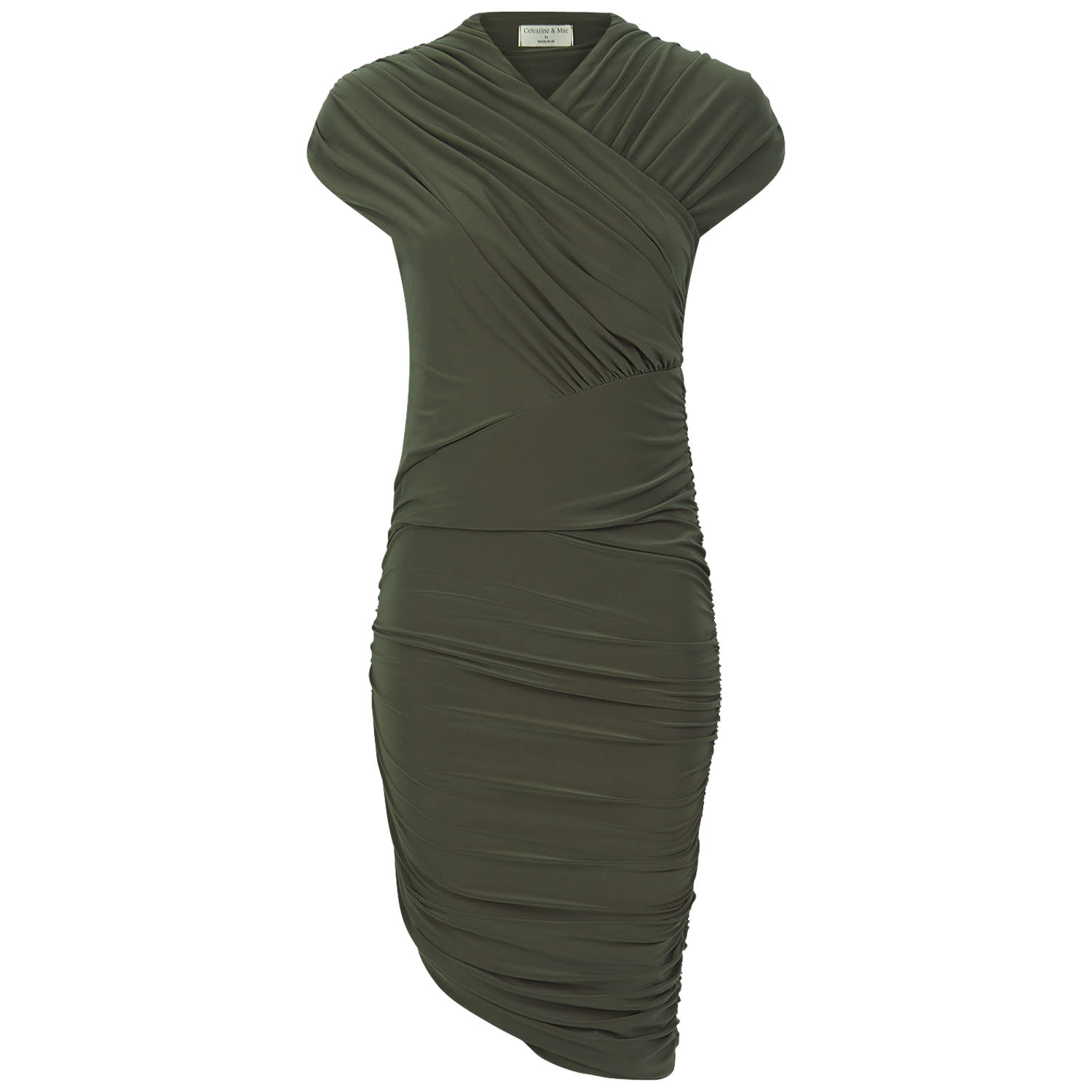 Celestine & Mae Women's Calla Mini Dress In Khaki Green