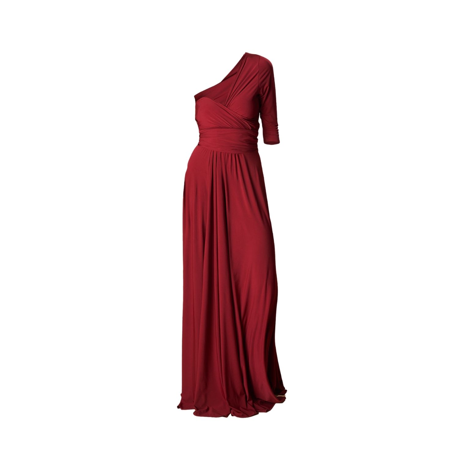Ceylan Bcn Women's Red Maxi Burgundy Dress With Sleeves In Red
