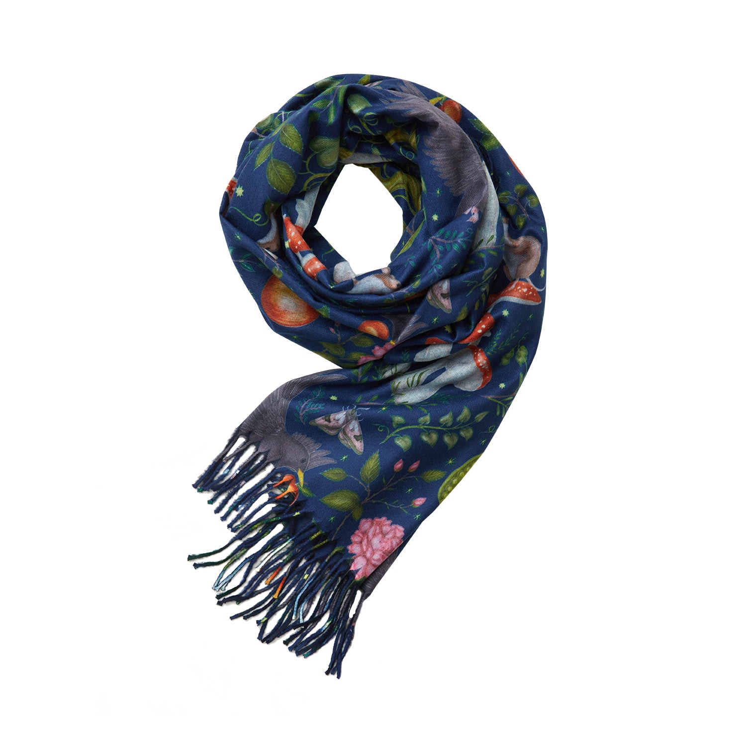 Women’s Catherine Rowe X Fable Into The Woods Scarf Blue Fable England