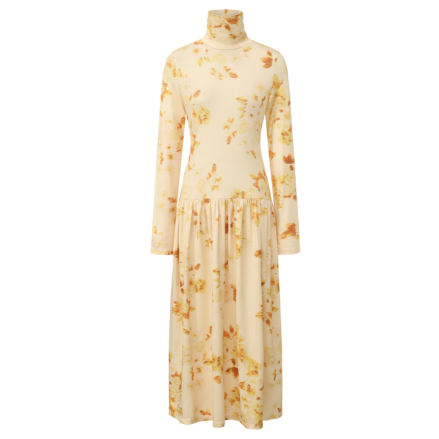 Front Row Shop Women's Yellow Rosetta Stretch Jersey Dress In Yellow