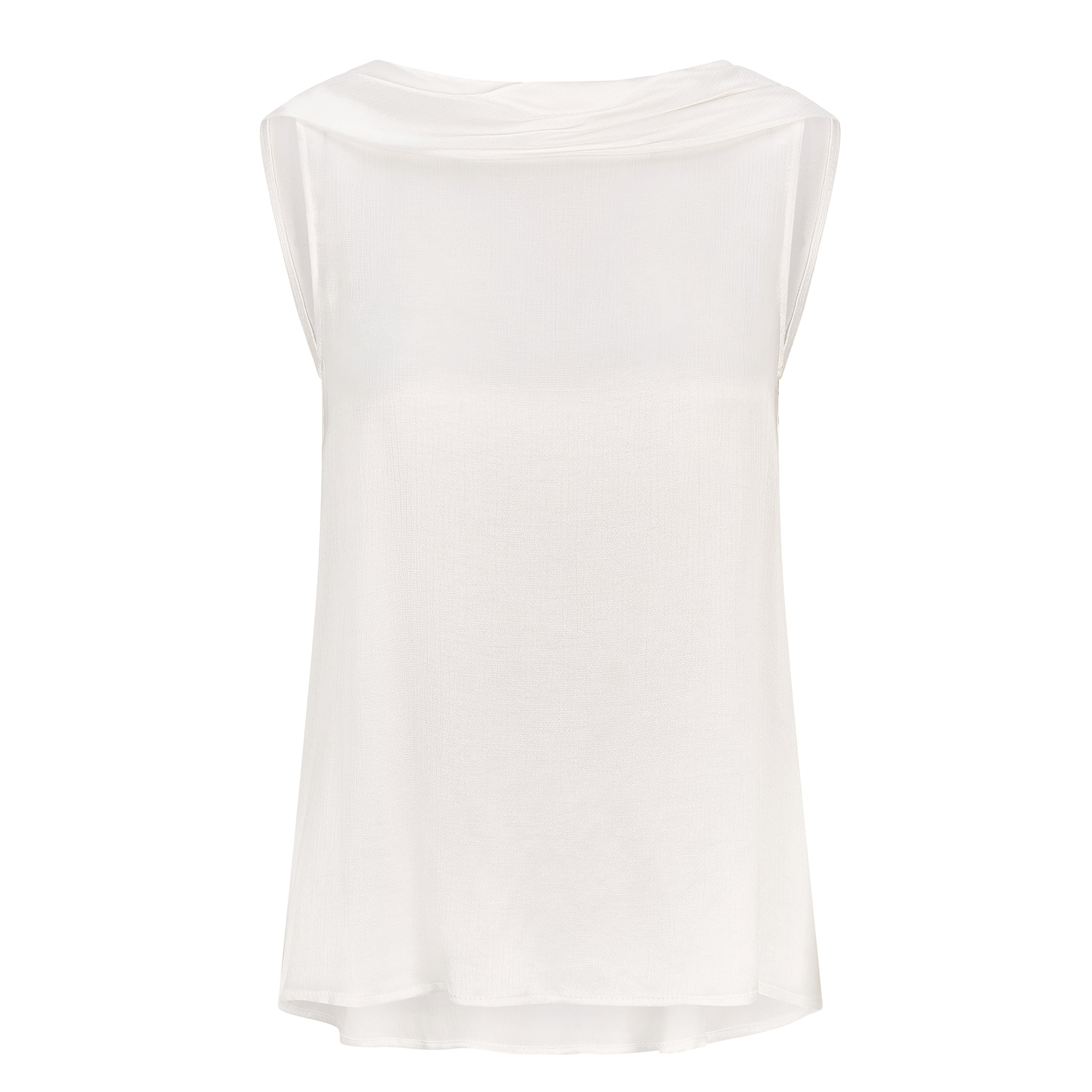 Femponiq Women's Roll Collar Vegan Top - Pearl White In White