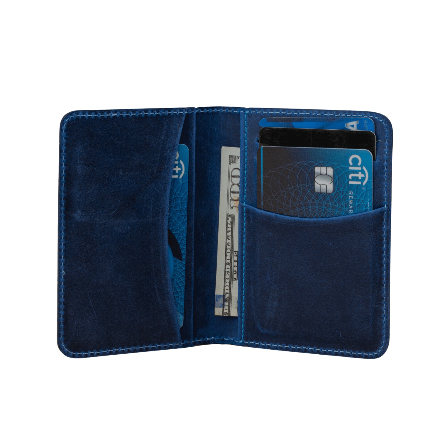 Leathere Women's Premium Leather Wallet - Blue - Fresno