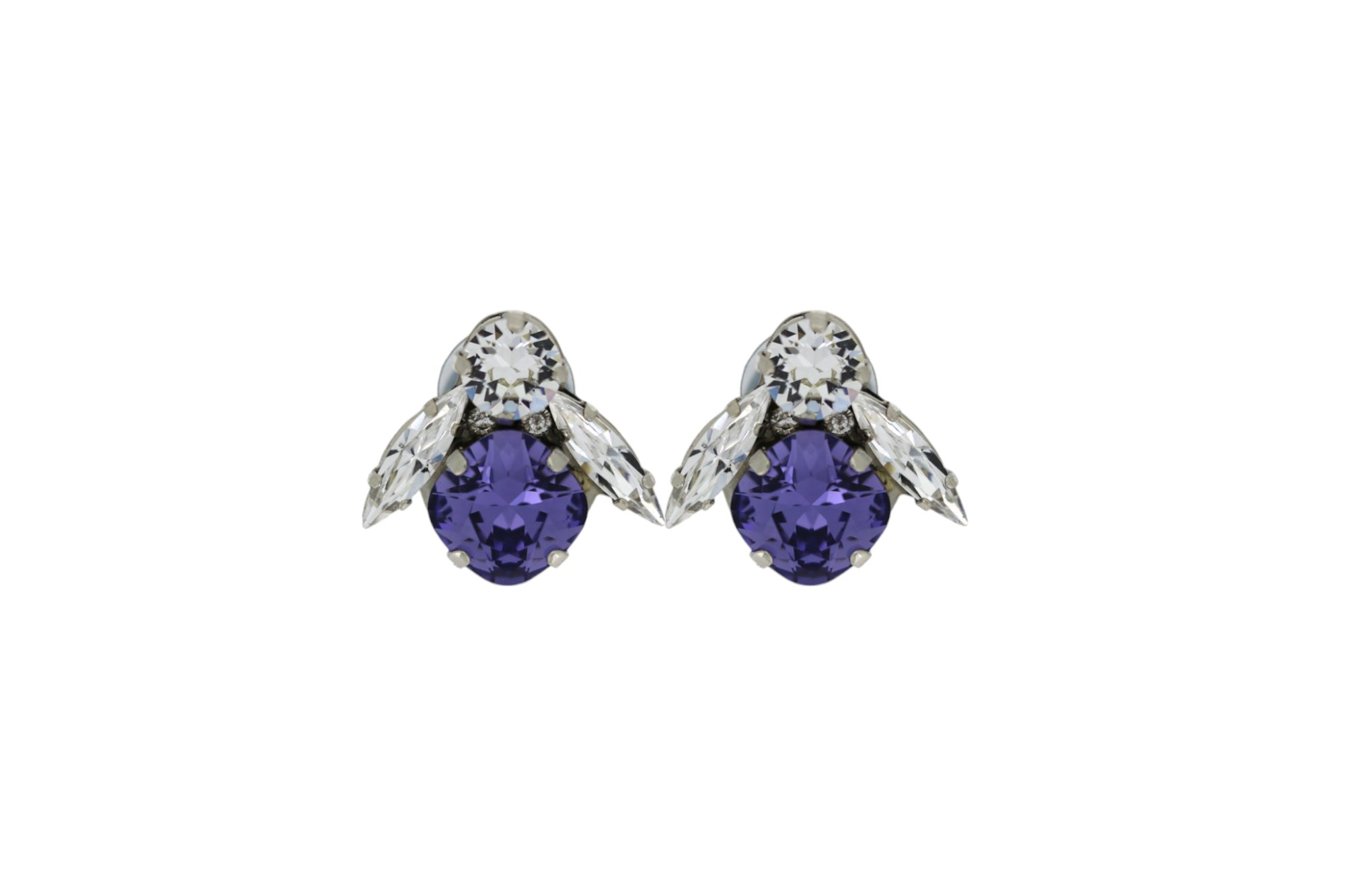 Vickisarge Women's The Big Purple Bee Earrings In Platinum - Pierced In Purple