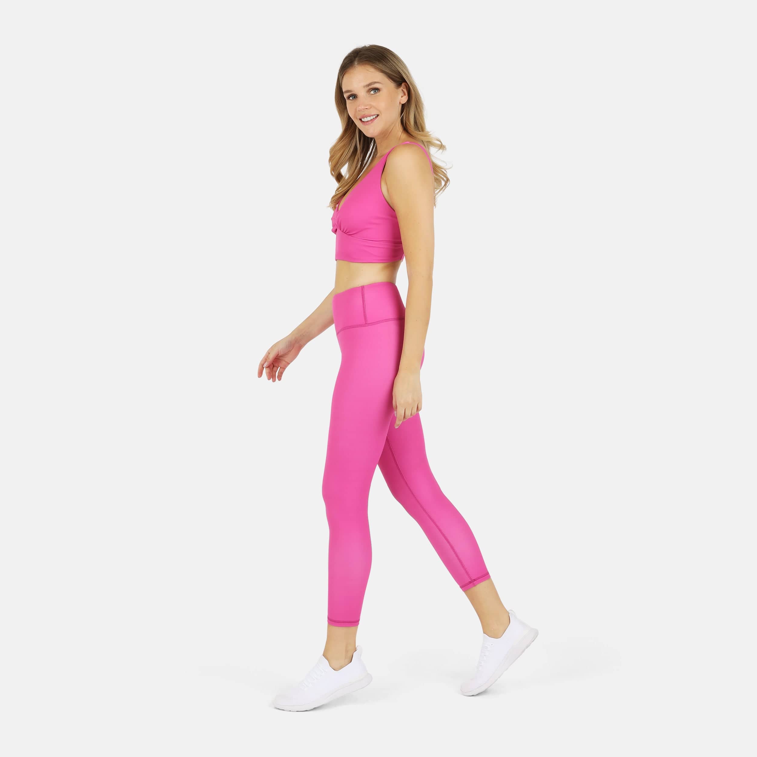 Ada Organic Cotton Twist Around Sports Bra Pink Aster