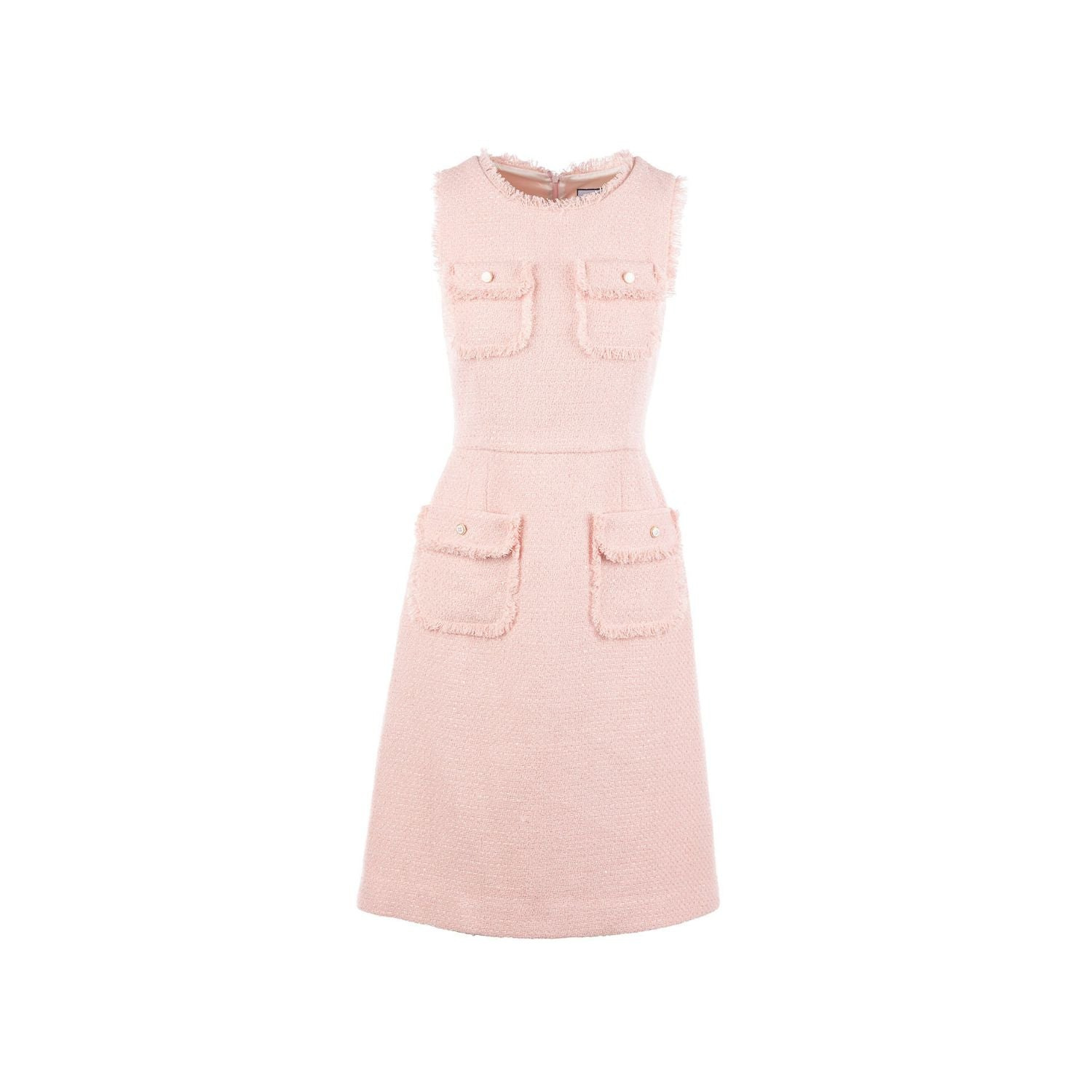 Mammu Couture Women's Tweed Dress Margaux - Pink, Midi