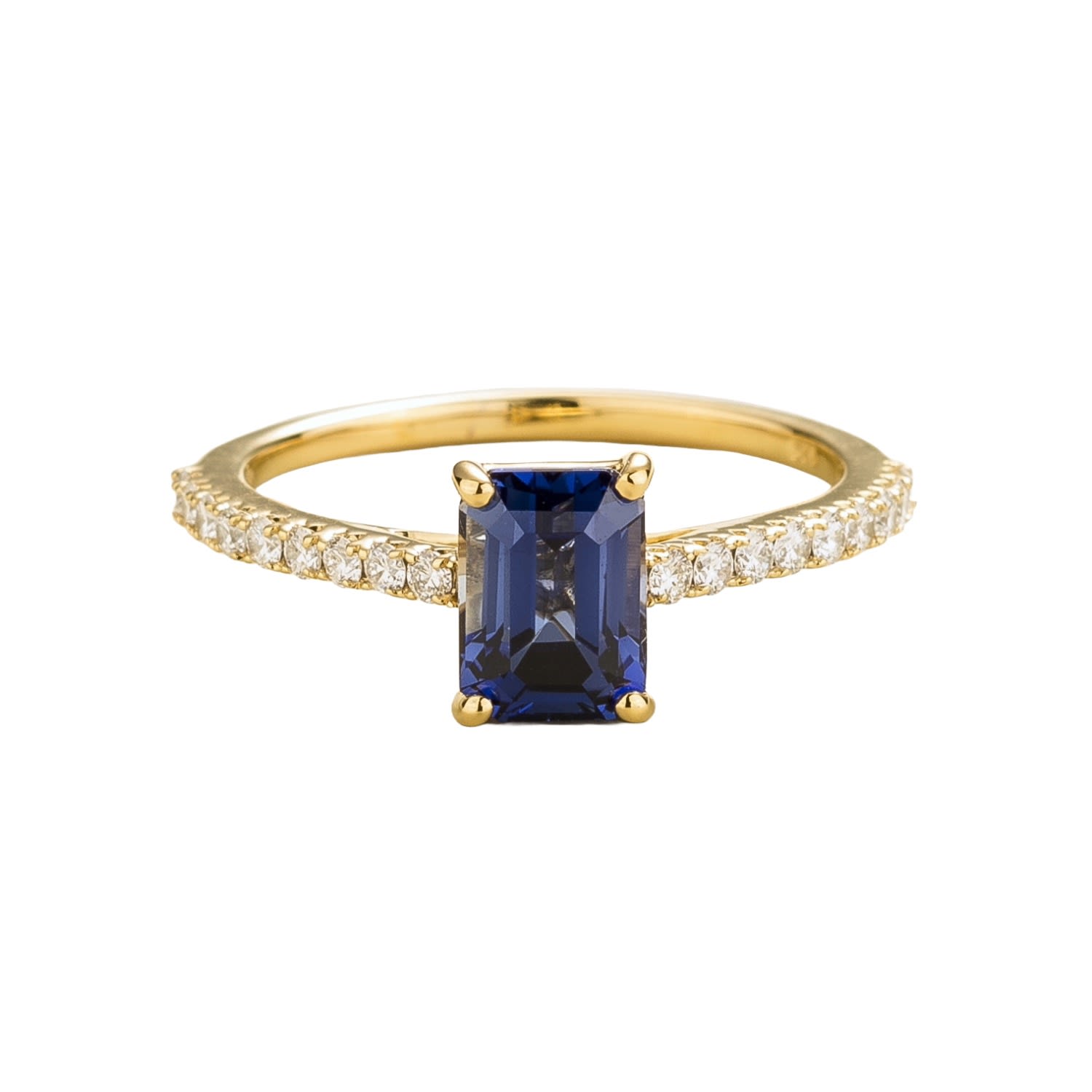 Juvetti Women's Gold / Blue / White Thamani Gold Ring Royal Blue Sapphire & Diamond