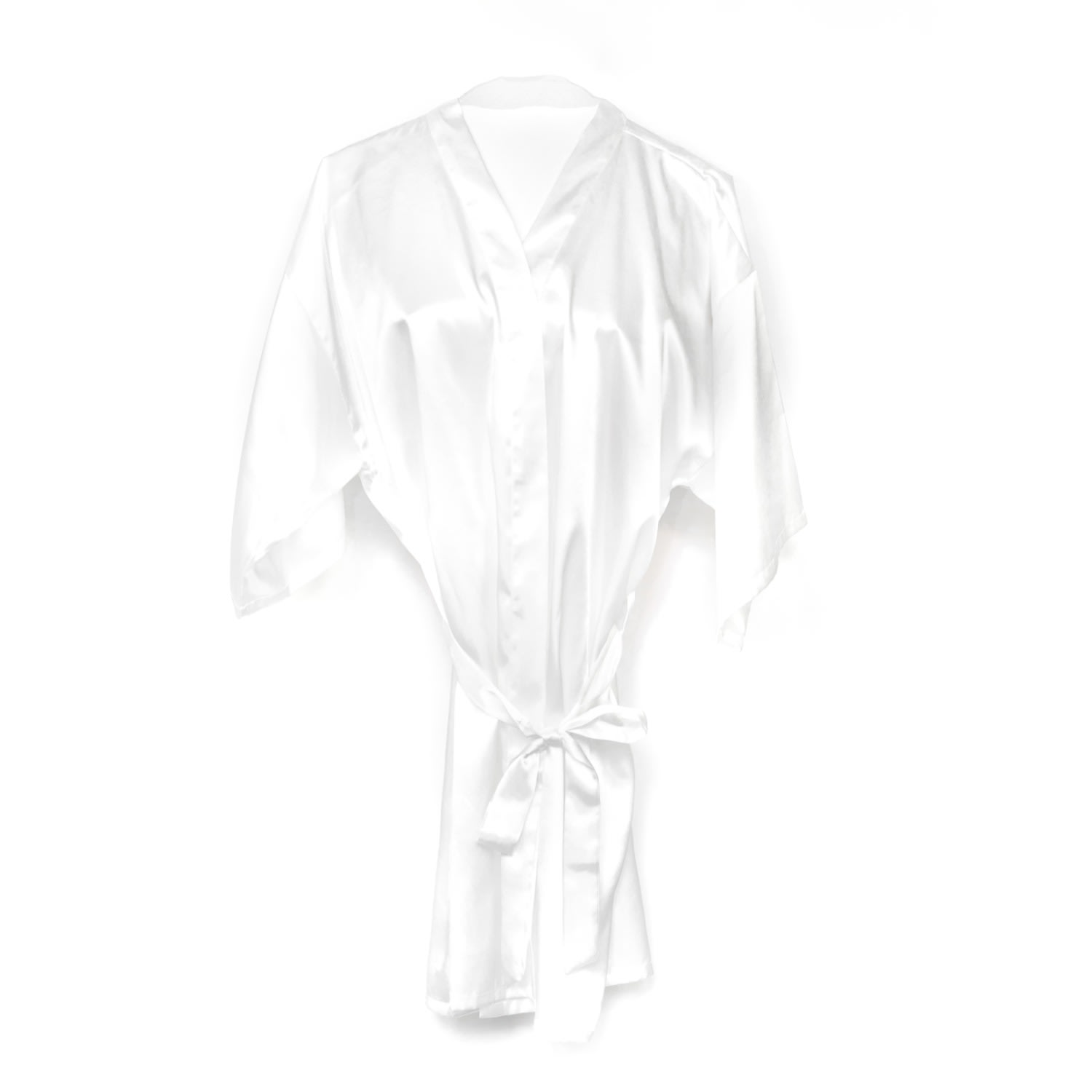 Glamoon Women's White Satin Bridal Kimono Robe Nightwear Gift/ Glitter Letters In Brown