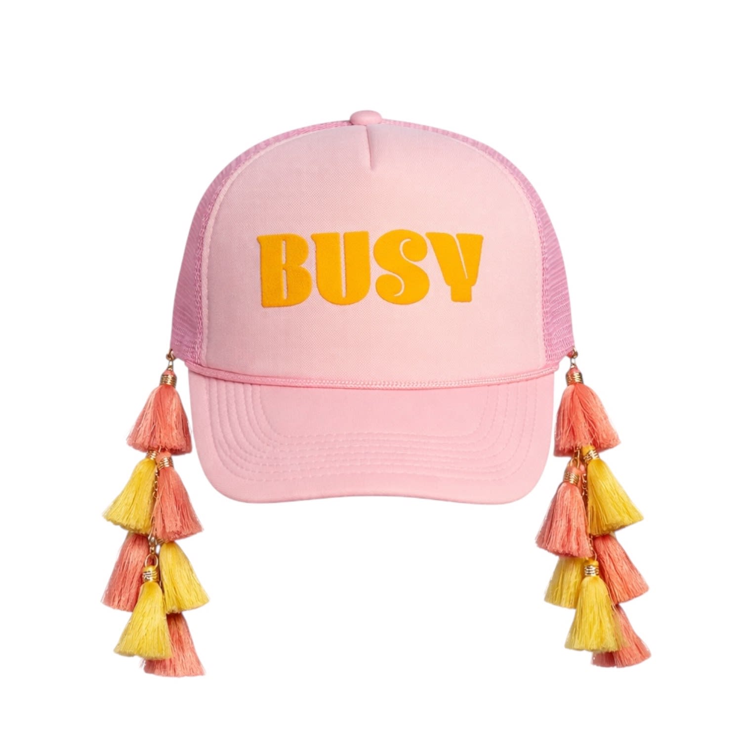 Julia Clancey Women's Busy Pink Tasseltastic  Trucker Cap In Neutral