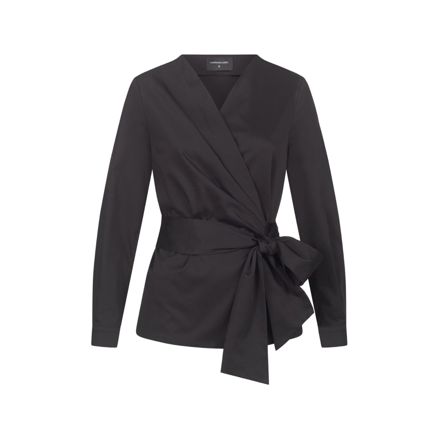 Marianna Déri Women's Black Wrap Blouse In Black