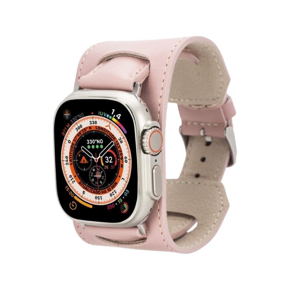 Leathere Women's Pink / Purple Leather Apple Watch Strap Cuff  Houston In Pink/purple