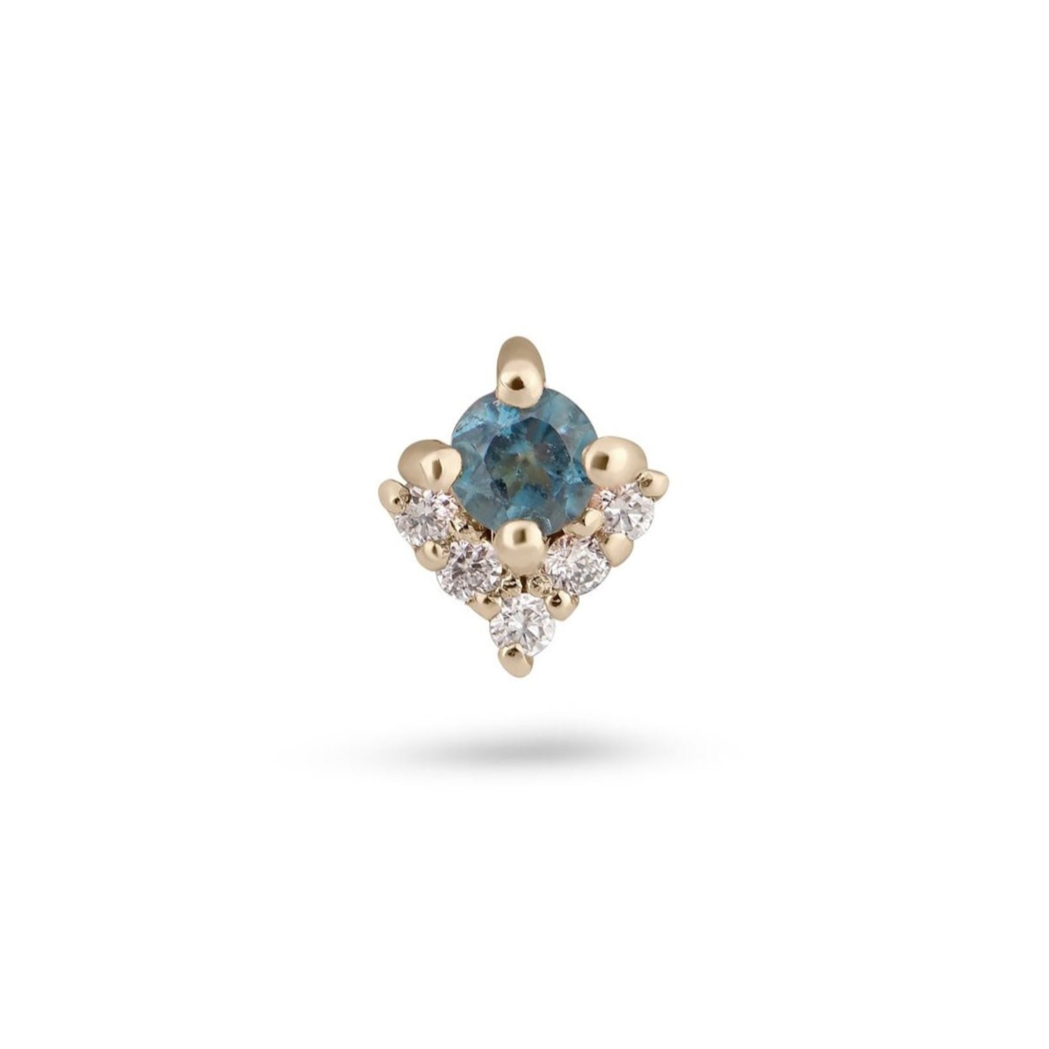 Zohreh V. Jewellery Women's Gold / Blue London Blue Topaz & Diamond Arrow Flat Back 9k Gold In Multi