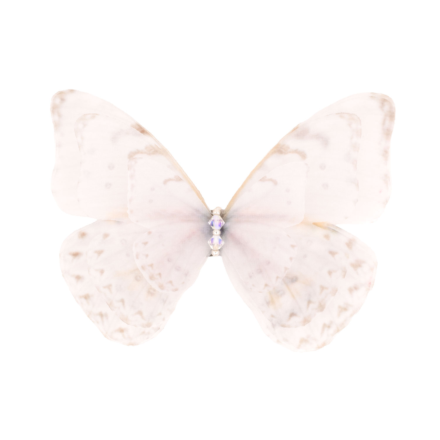 Oanasavu.creations Women's White Silk Butterfly Hair Clip Barrette Accessory In Pink