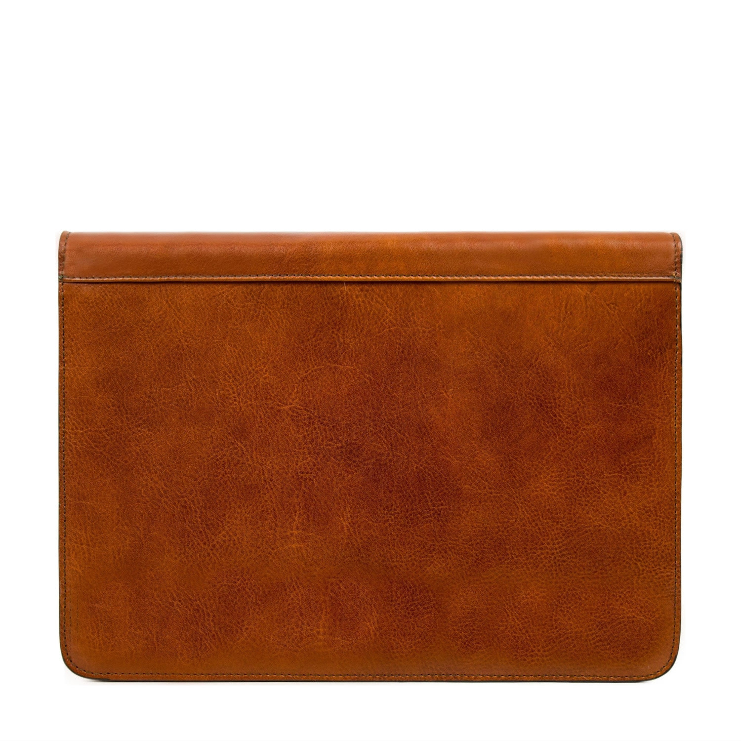 Time Resistance Womens Leather Documents Folder Organizer In Cognac Brown - Candide In Brown