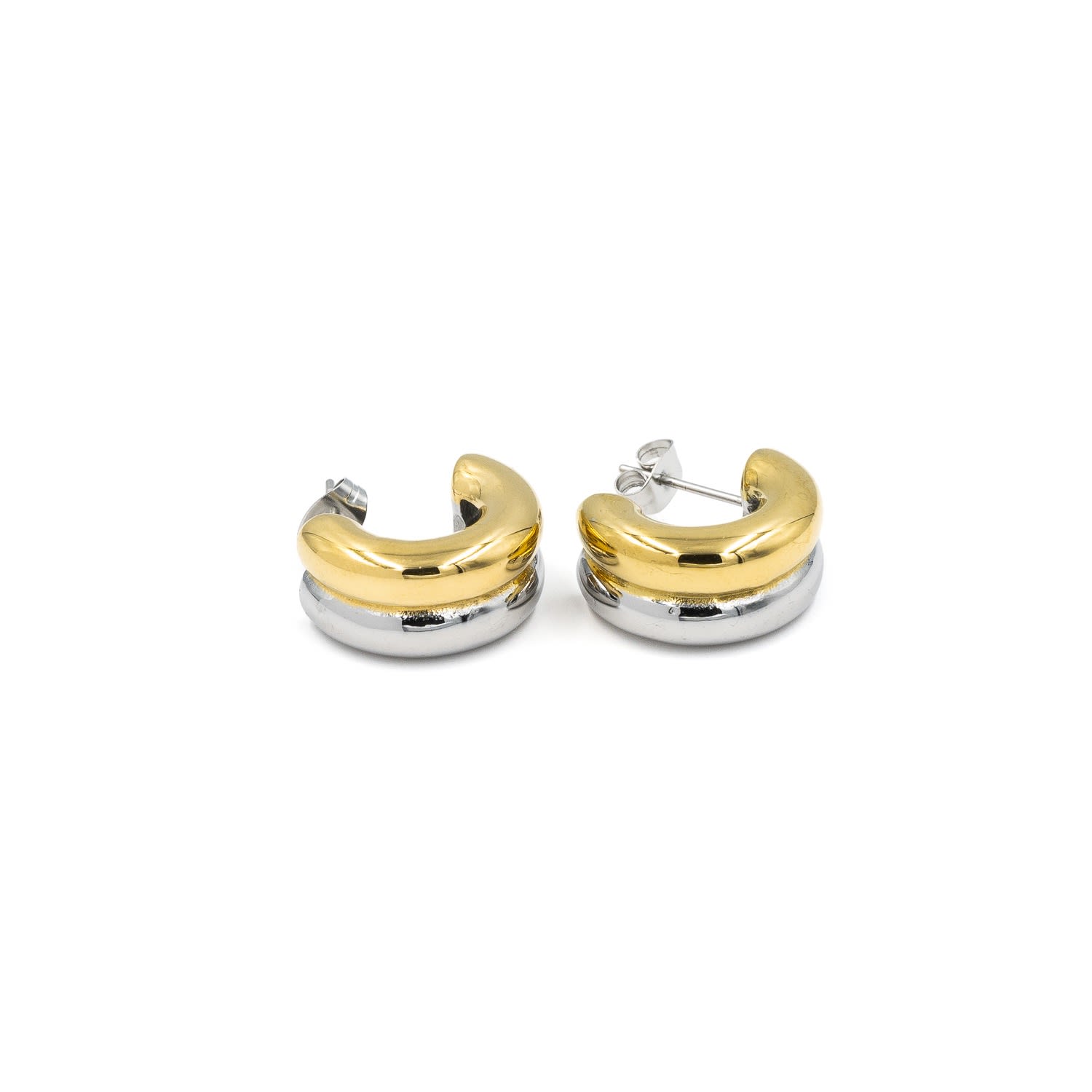 Superdivajewellery Women's Gold / Silver Mixed Metal Hoop Earrings In Multi