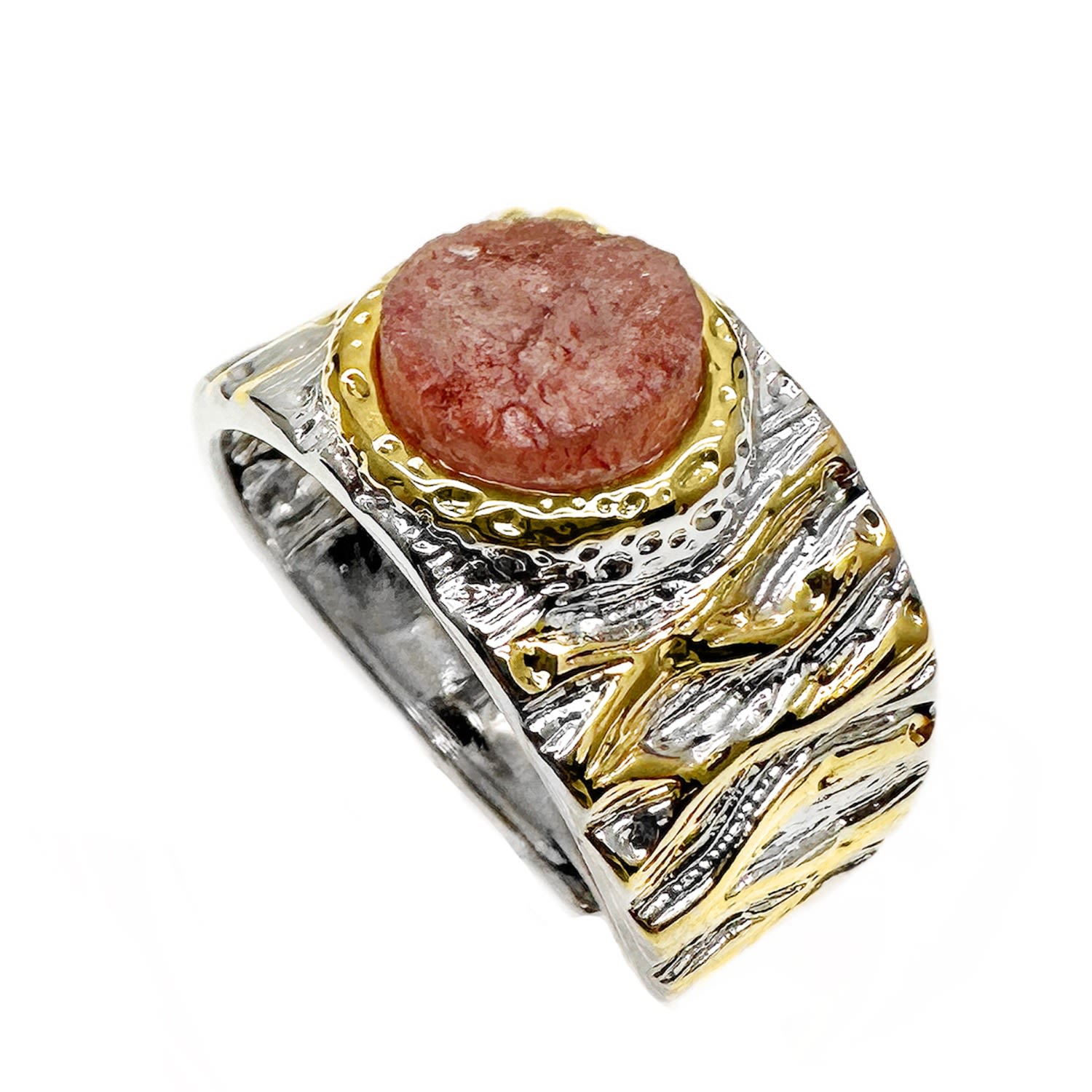 Farra Women's Yellow / Orange Orange Moonstone Adjustable Ring