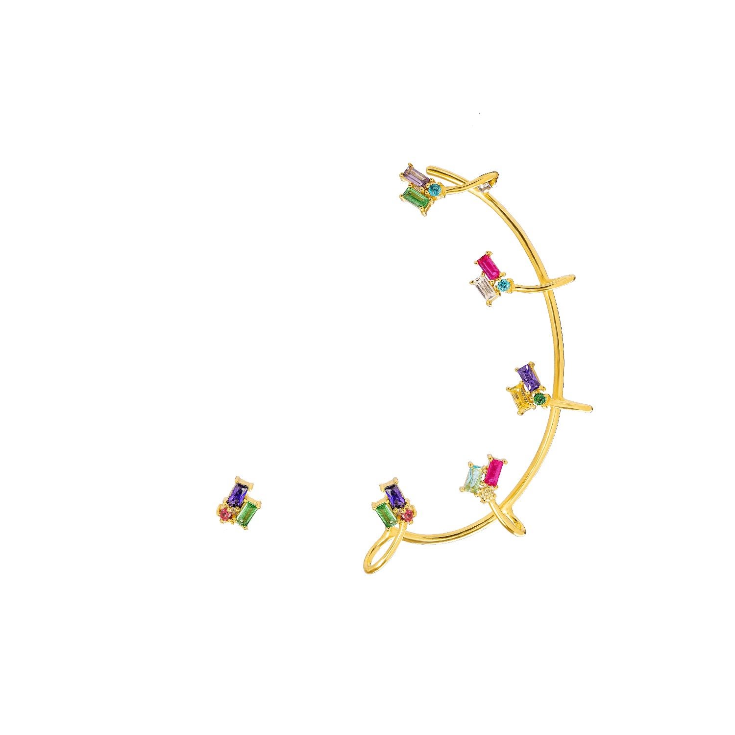 Lavani Jewels Women's Gold Multicolor Lempicka Ear Cuff In Gold