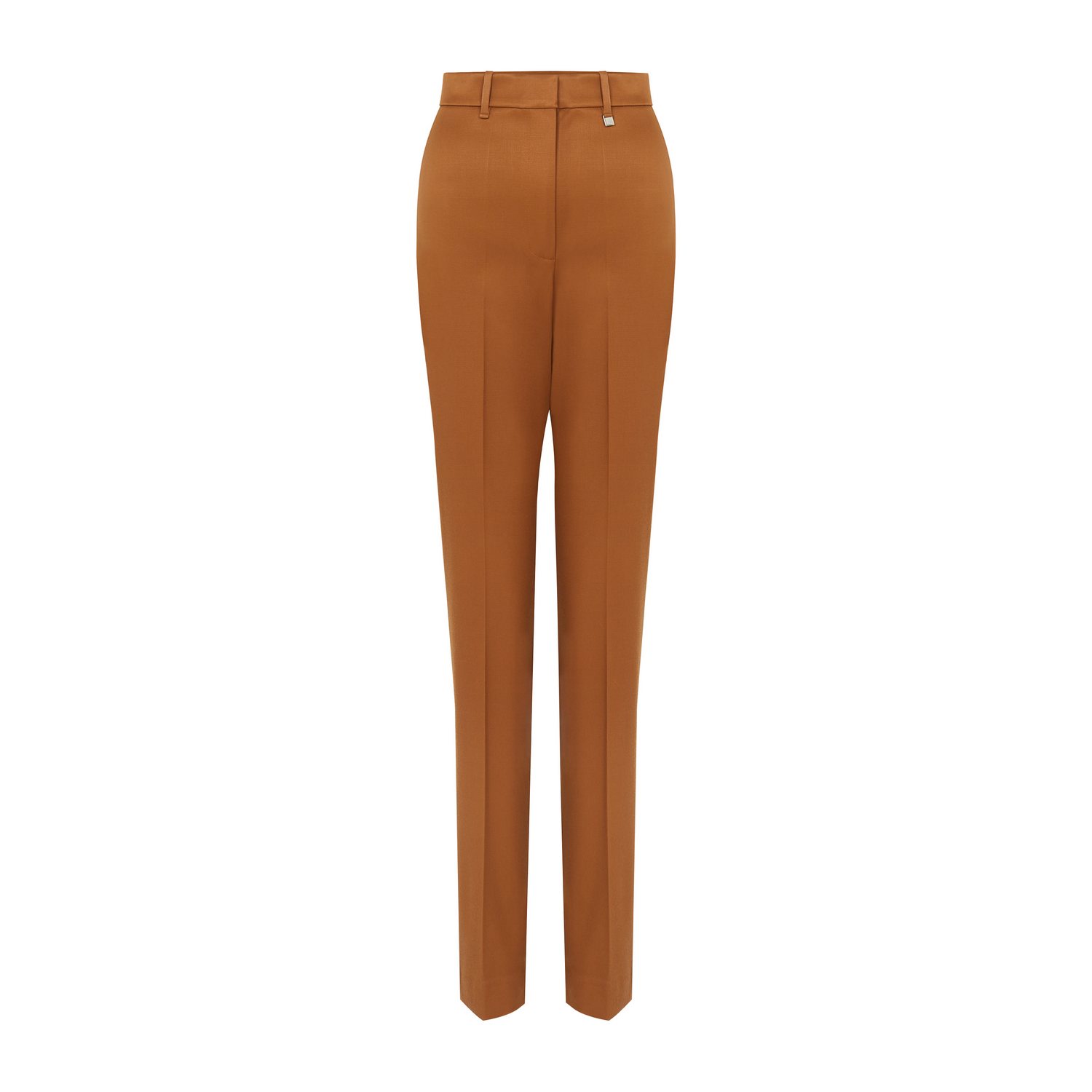 Rue Les Createurs Women's Stretch Slim-fit Brown Trousers In Brown