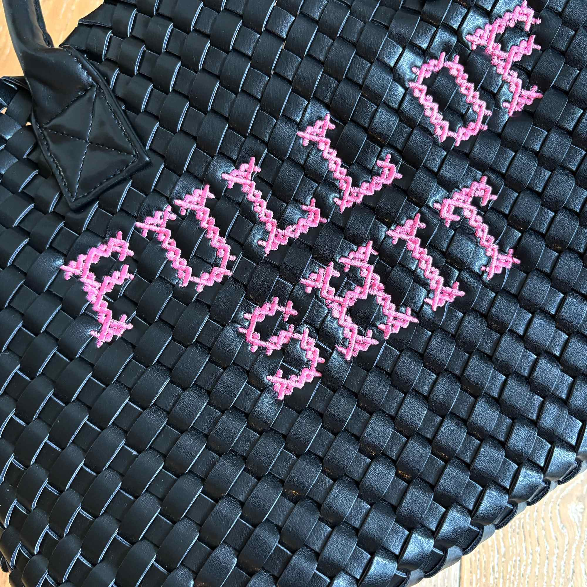 Vegan Pink Full Of Shit Woven Handbag | Lilly Loves | Wolf & Badger