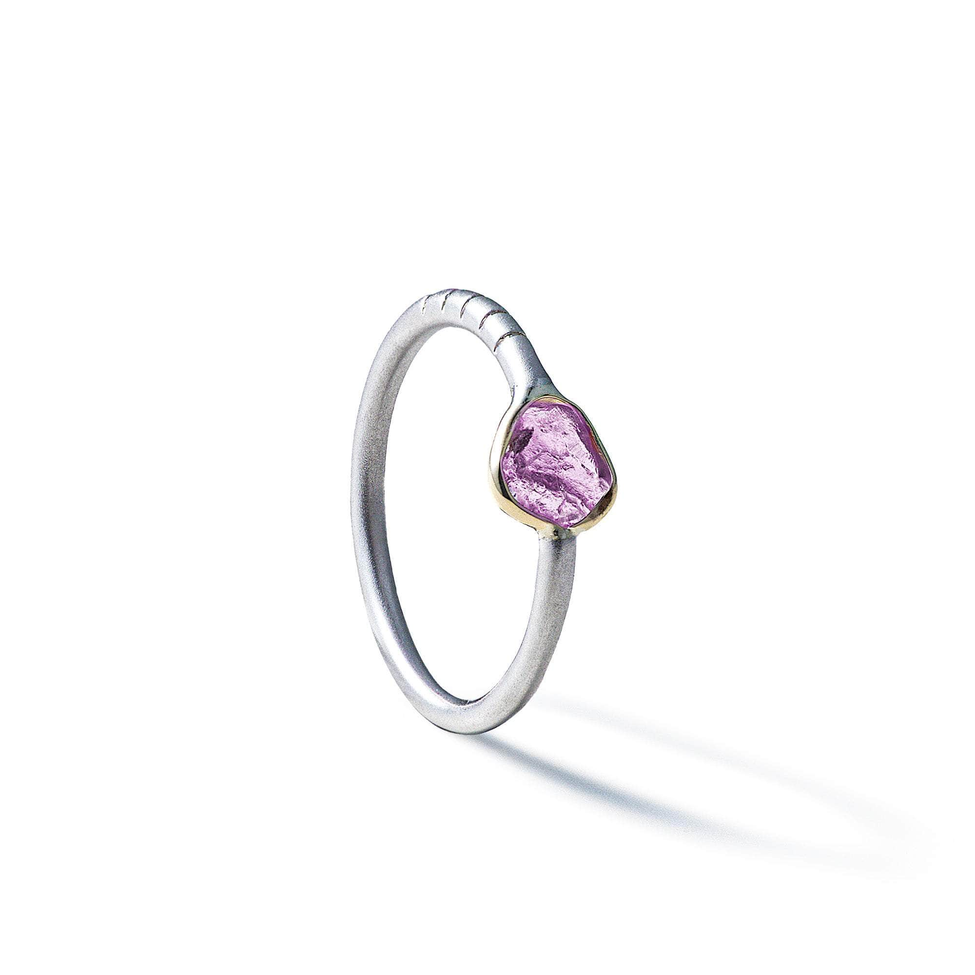 Women’s Pink / Purple / Silver Sappho Rough Pink Sapphire Ring German Kabirski