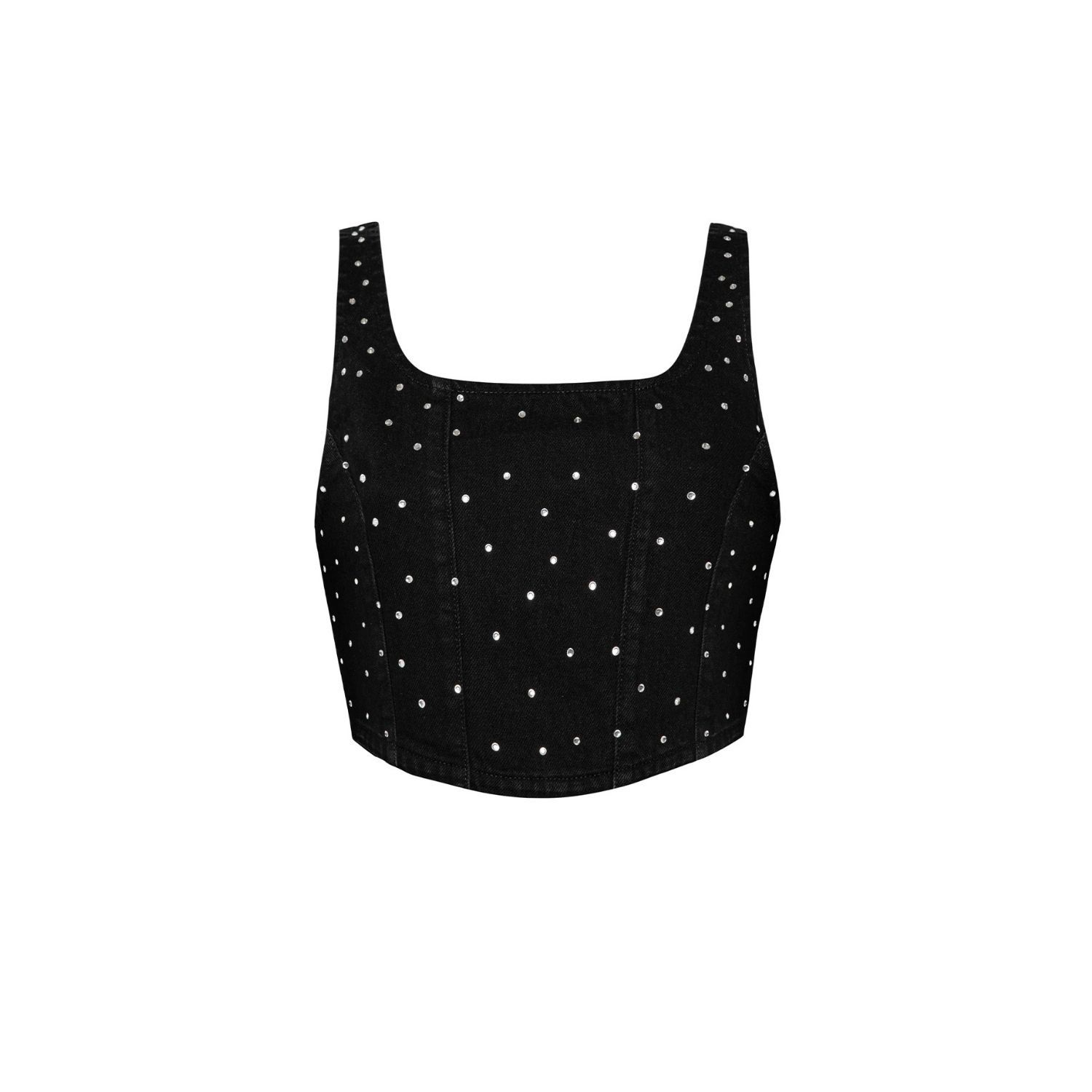 Bo&po Women's Black Love Denim Top In Black