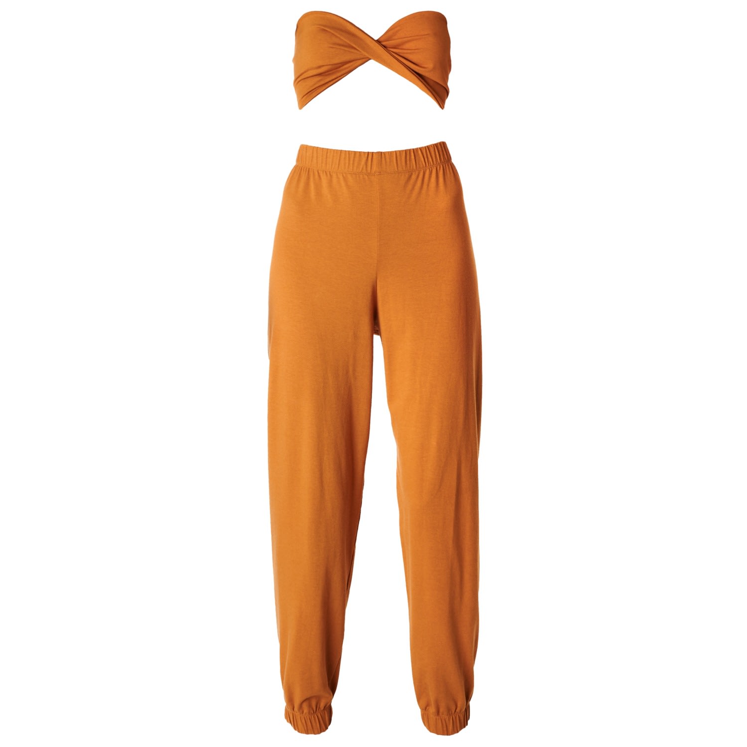 Italia A Collection Women's Tropez Gold Bandeau & Jogger Set In Orange