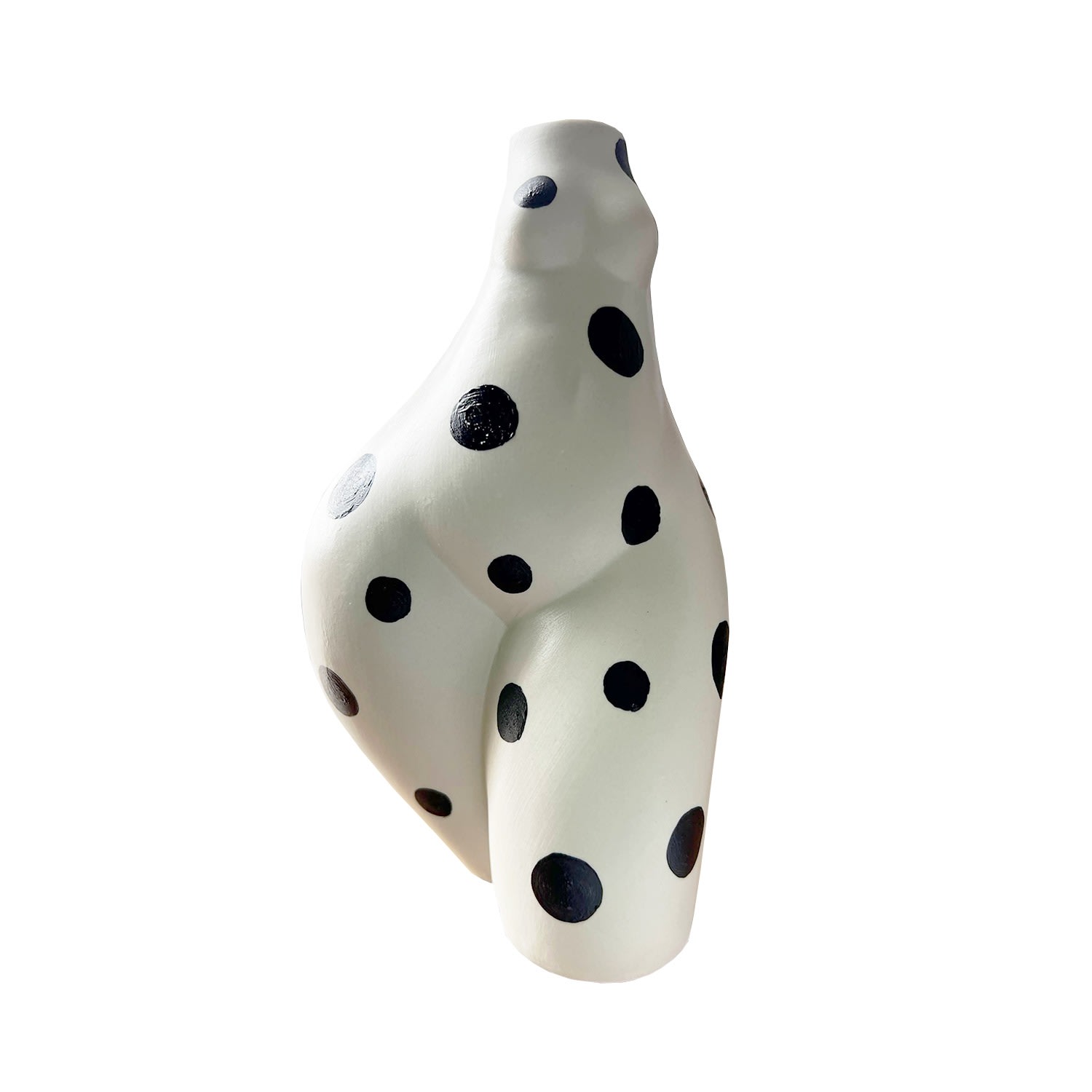 Black / White Black And White Polka Dot Booty Vase Quillattire