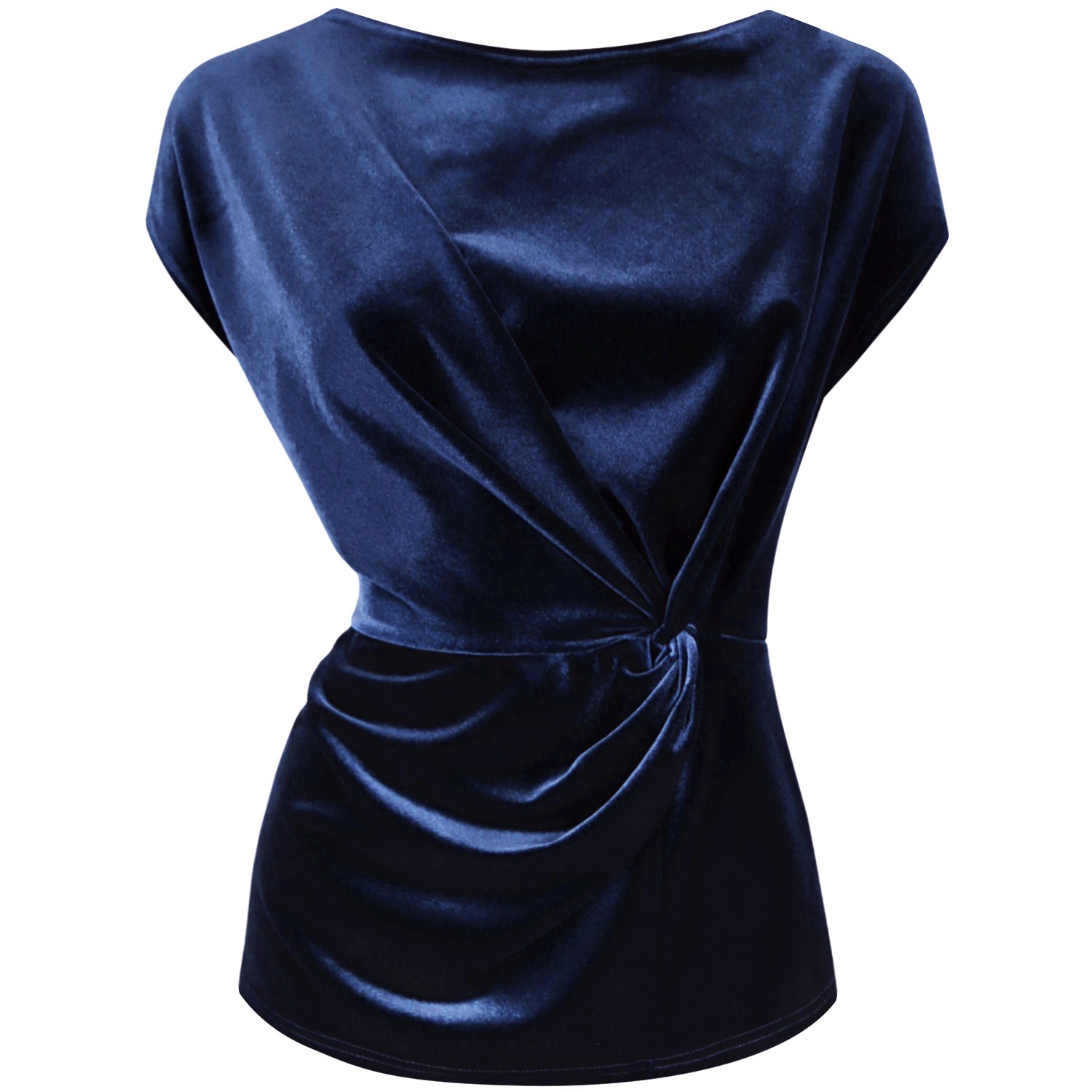 Me&thee Women's Mackerel Sky Midnight Navy Blue Velvet Top In Blue