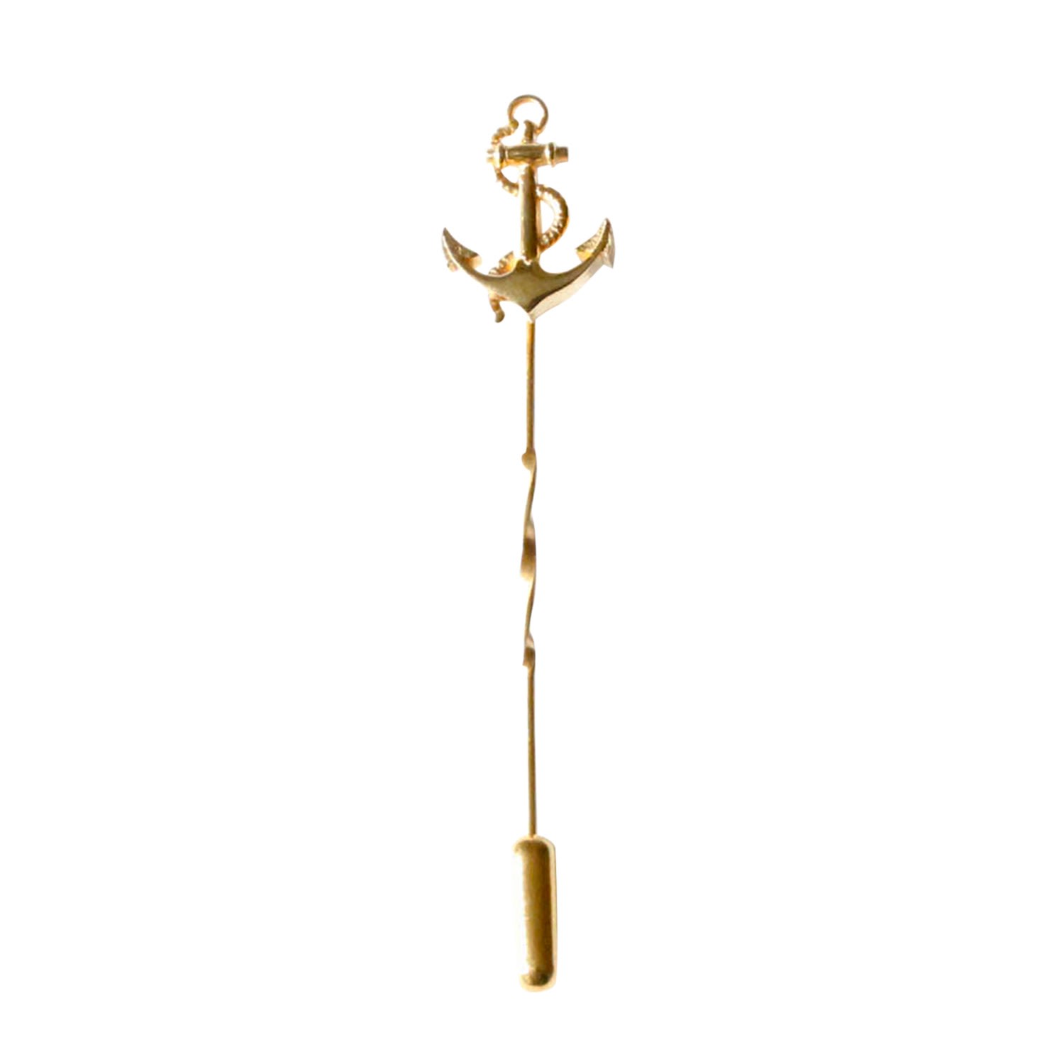 Men’s Anchor Tie Pin/Twist Tie Pin - Gold Lee Renee