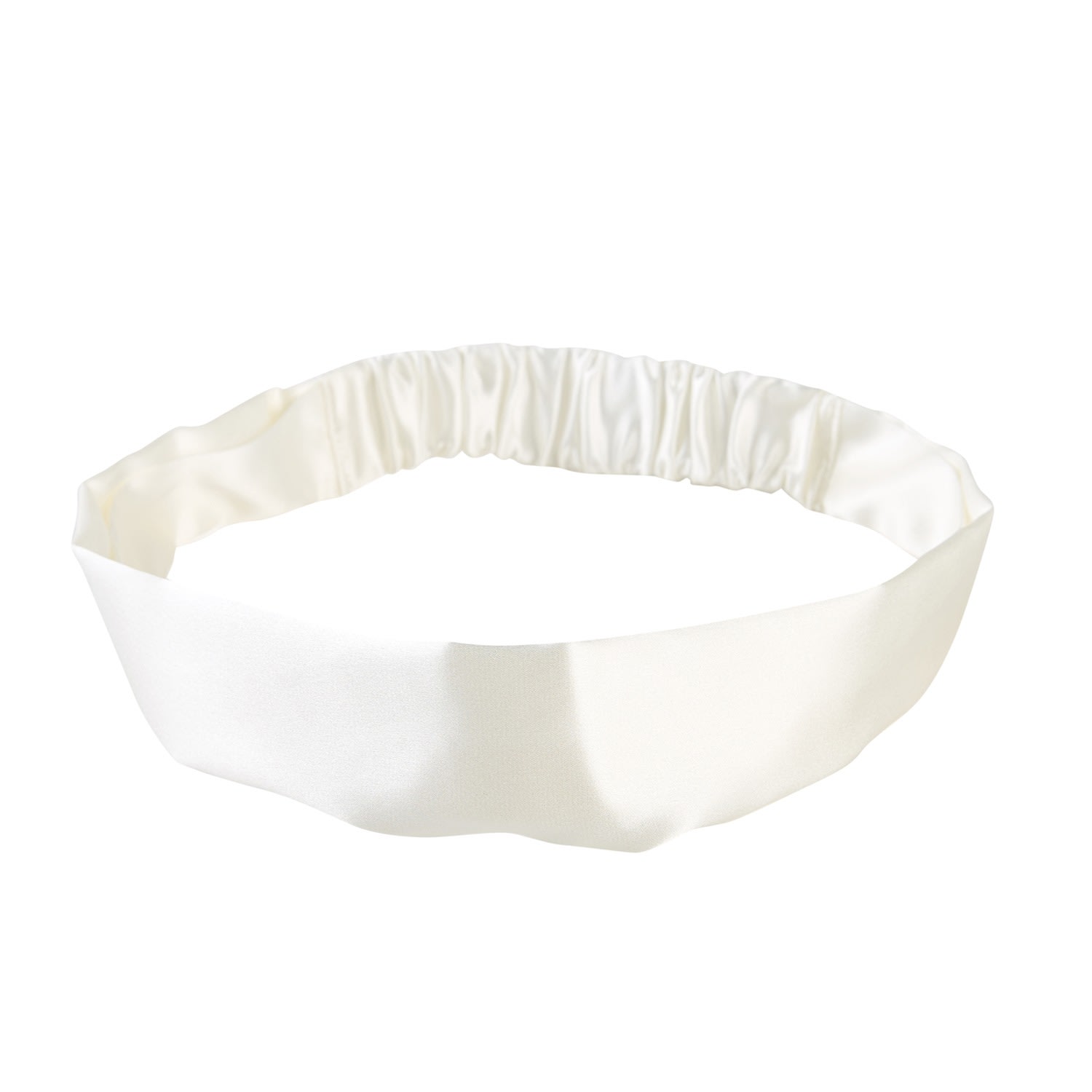Soft Strokes Silk Women's Pure Mulberry Silk Flat Headband - Set Of Two - White In White