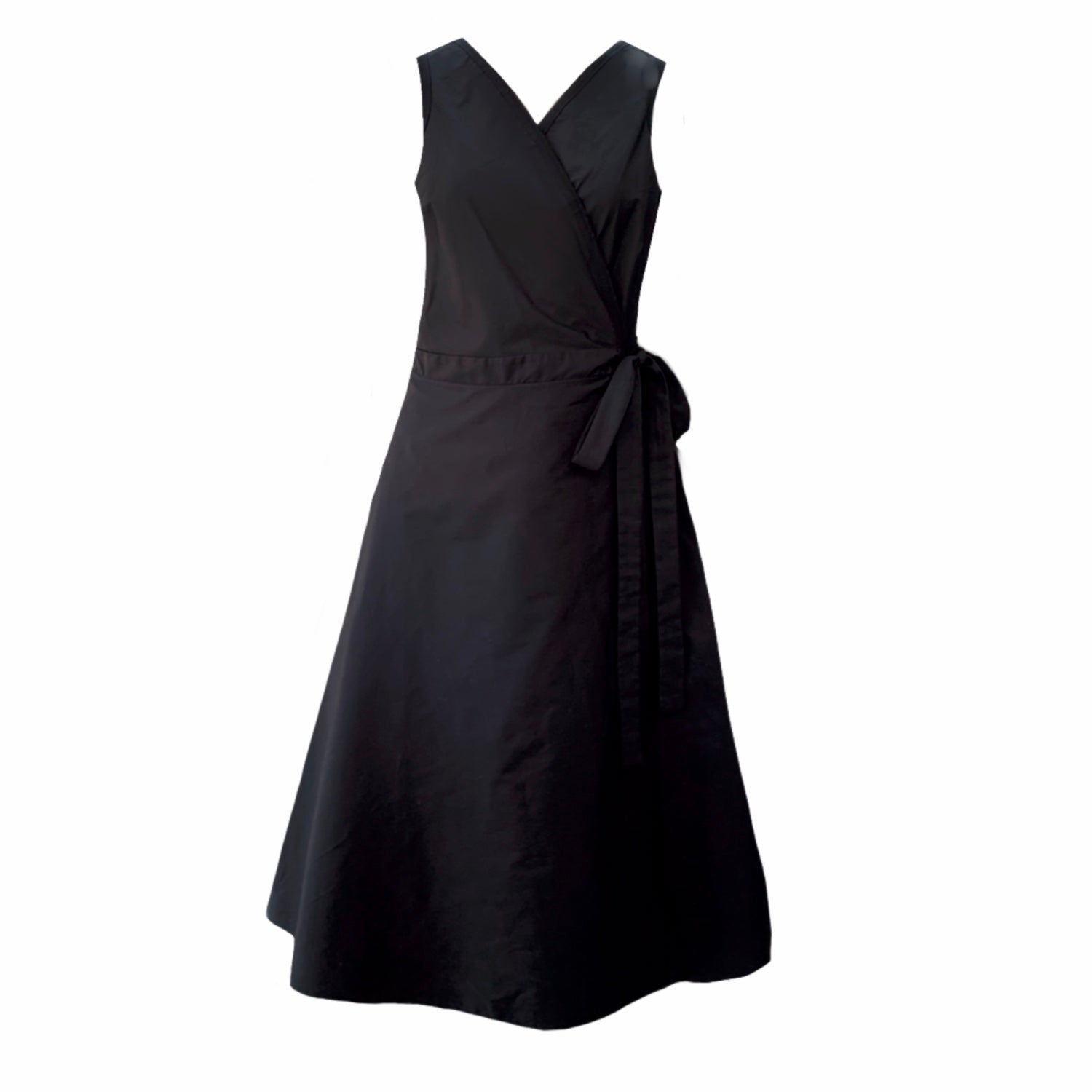 Women’s Briar Sleeveless Wrap Midi Dress In Black Medium Frock Tales