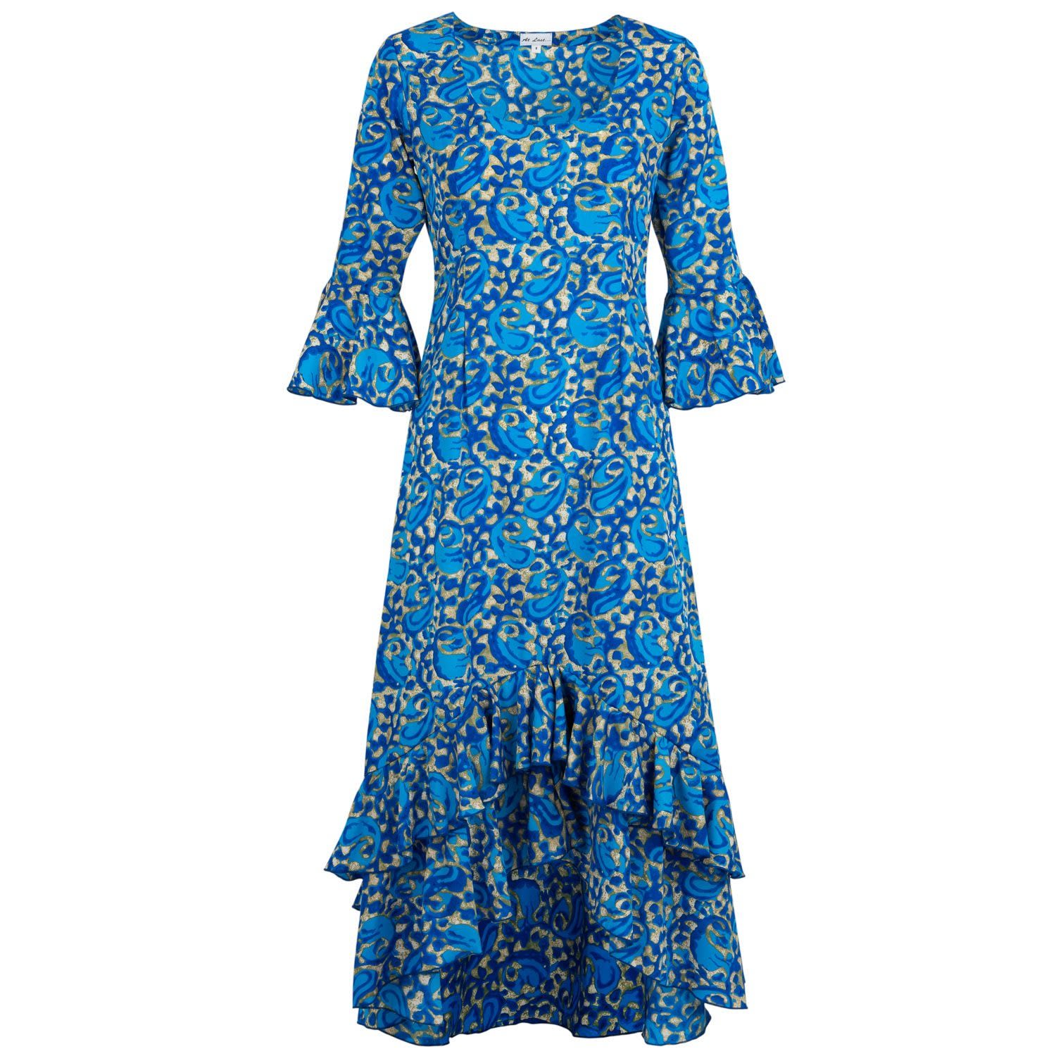 Women’s Victoria Midi Dress Royal Blue Swirl XXL At Last...