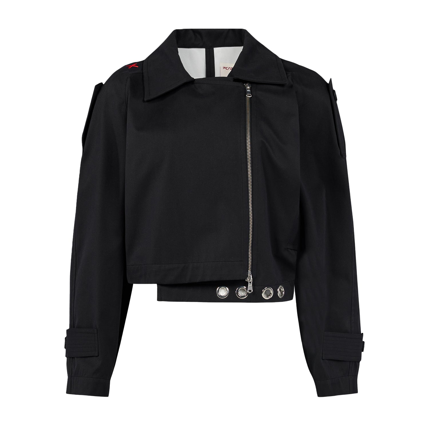 Pcfg Women's Free Heaven Cropped Trenchcoat - Jet Black In Black