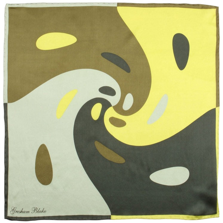 Gresham Blake Men's Green Swirl Pocket Square In Green